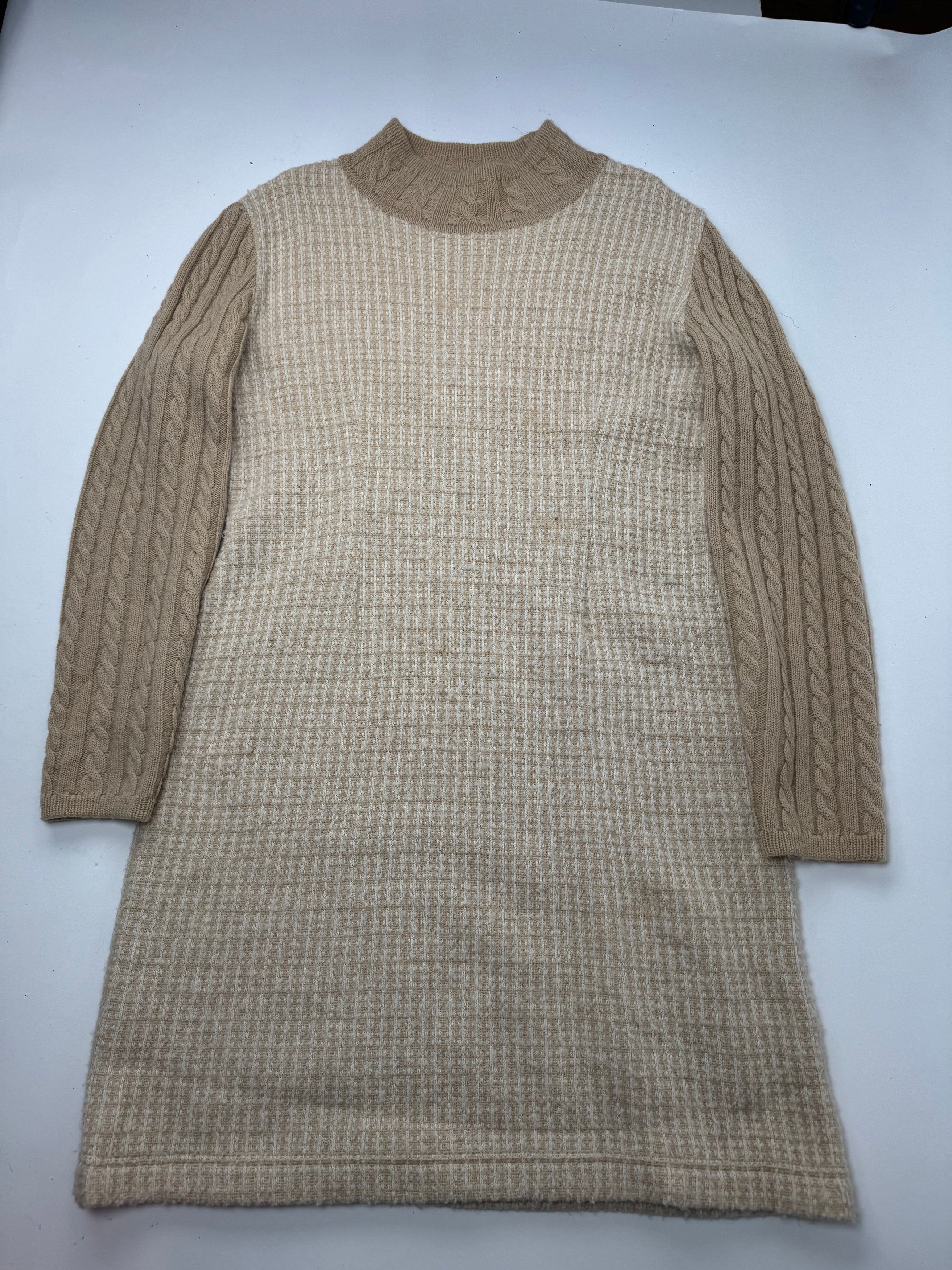 Courreges Vintage Paris Wool Dress 38/M Beige Brown Size M / US 6-8 / IT 42-44 - 6 Thumbnail