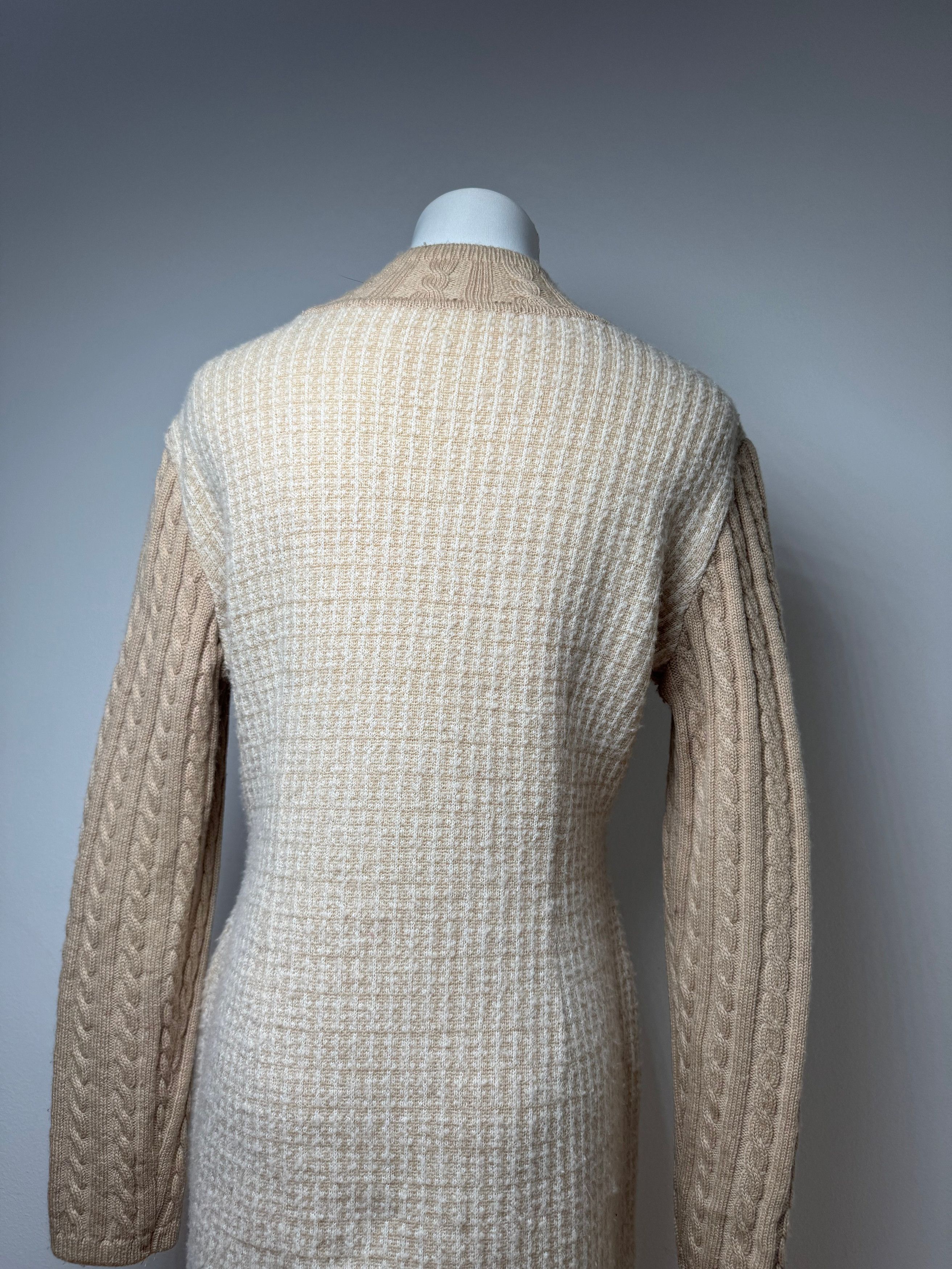Courreges Vintage Paris Wool Dress 38/M Beige Brown Size M / US 6-8 / IT 42-44 - 11 Thumbnail