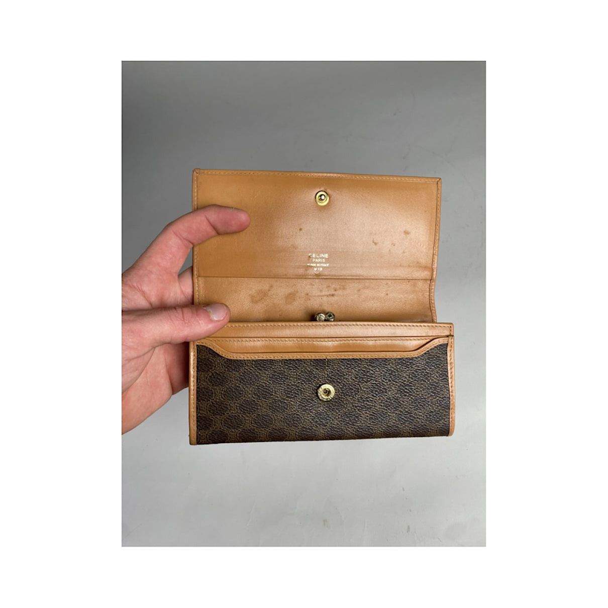 Celine Triomphe Brown Leather Wallet Size ONE SIZE - 4 Thumbnail