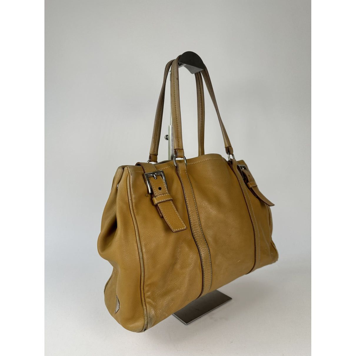 Prada Bibliothèque Brown Leather Handbag Size ONE SIZE - 4 Thumbnail