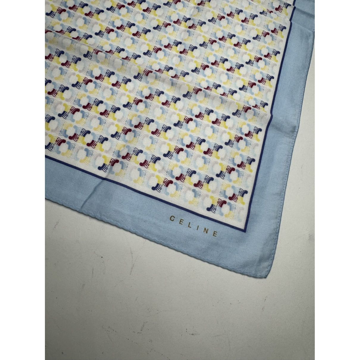 Celine Blue Silk Scarf Size ONE SIZE - 2 Thumbnail