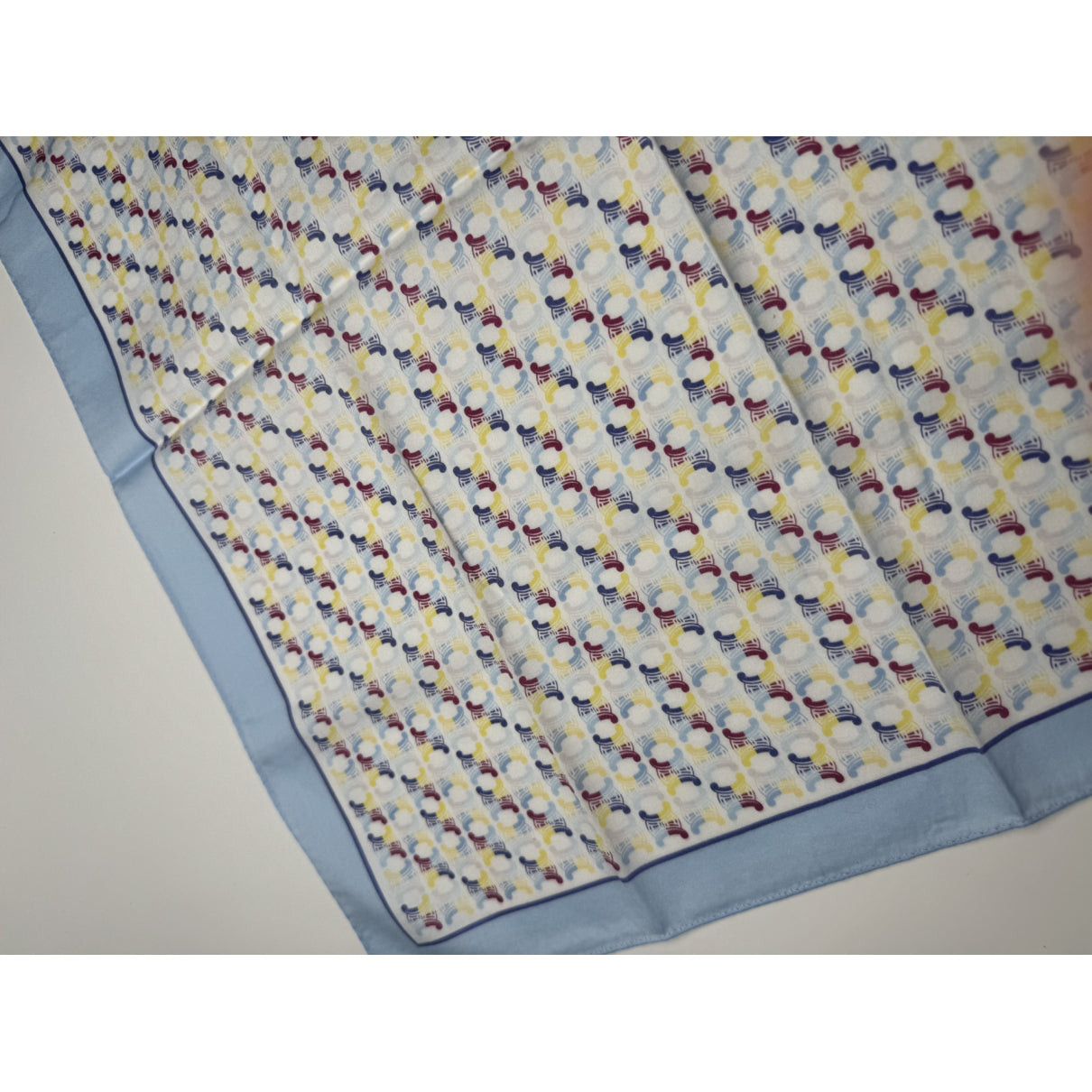Celine Blue Silk Scarf Size ONE SIZE - 4 Thumbnail