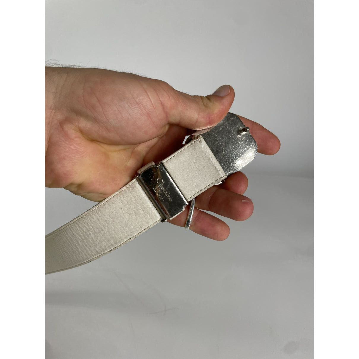 Dior Saddle White Leather Belt Size ONE SIZE - 3 Thumbnail