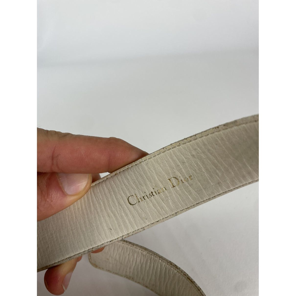 Dior Saddle White Leather Belt Size ONE SIZE - 5 Thumbnail