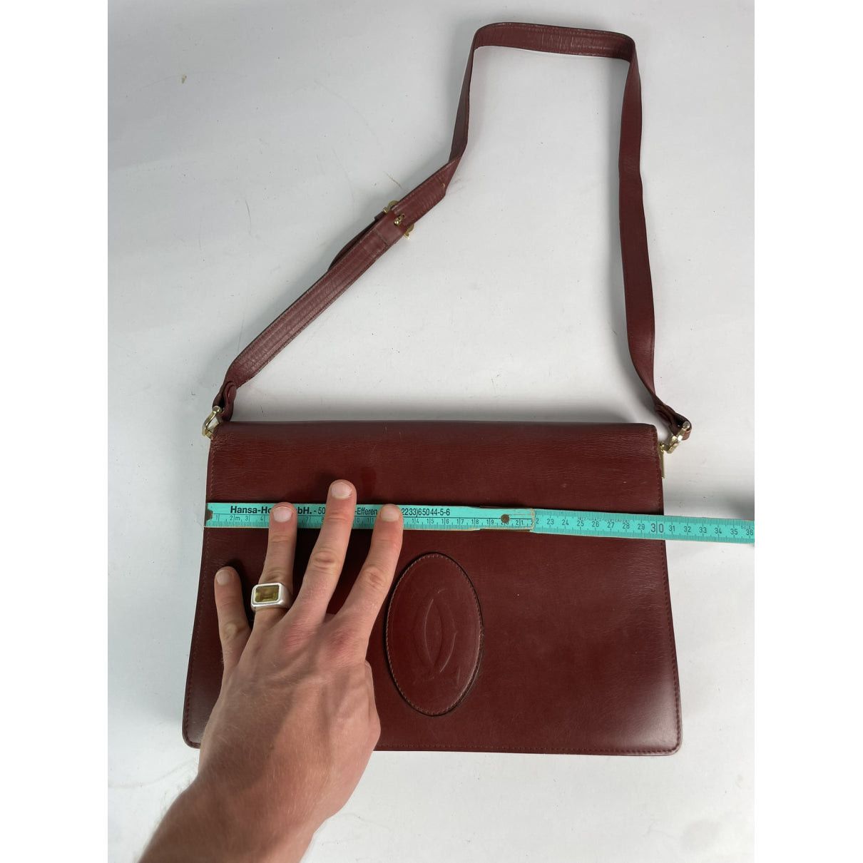 Cartier C Burgundy Leather Handbag Size ONE SIZE - 4 Thumbnail