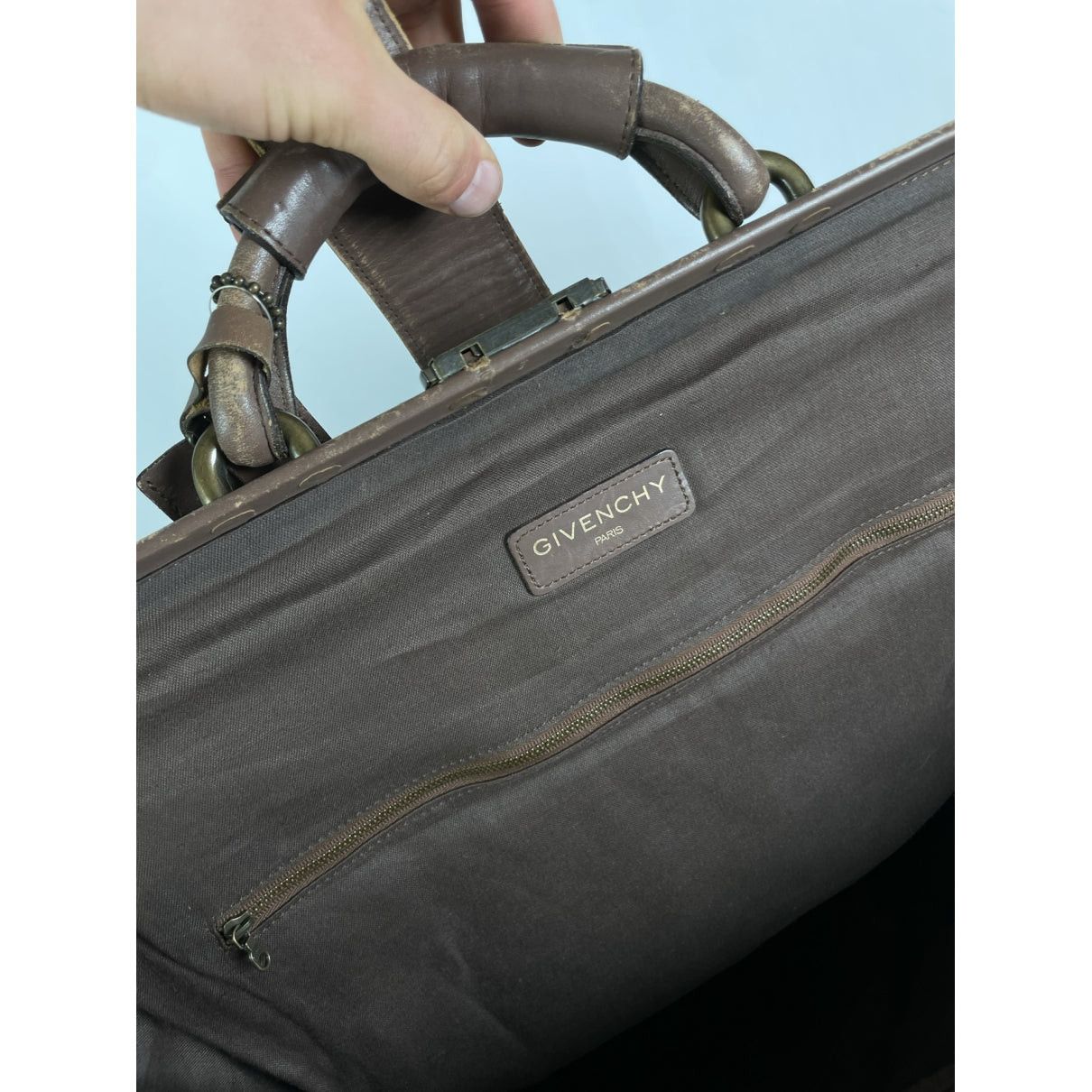 Givenchy Brown Leather Travel Bag Size ONE SIZE - 4 Thumbnail