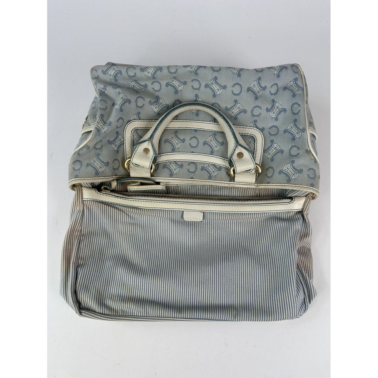 Celine Boogie Blue Cotton Handbag Size ONE SIZE - 2 Thumbnail