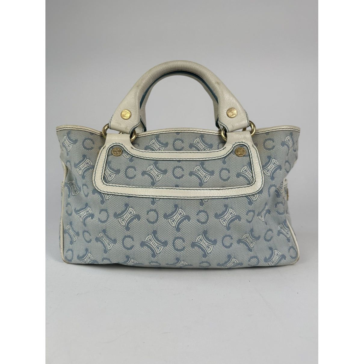 Celine Boogie Blue Cotton Handbag Size ONE SIZE - 3 Thumbnail