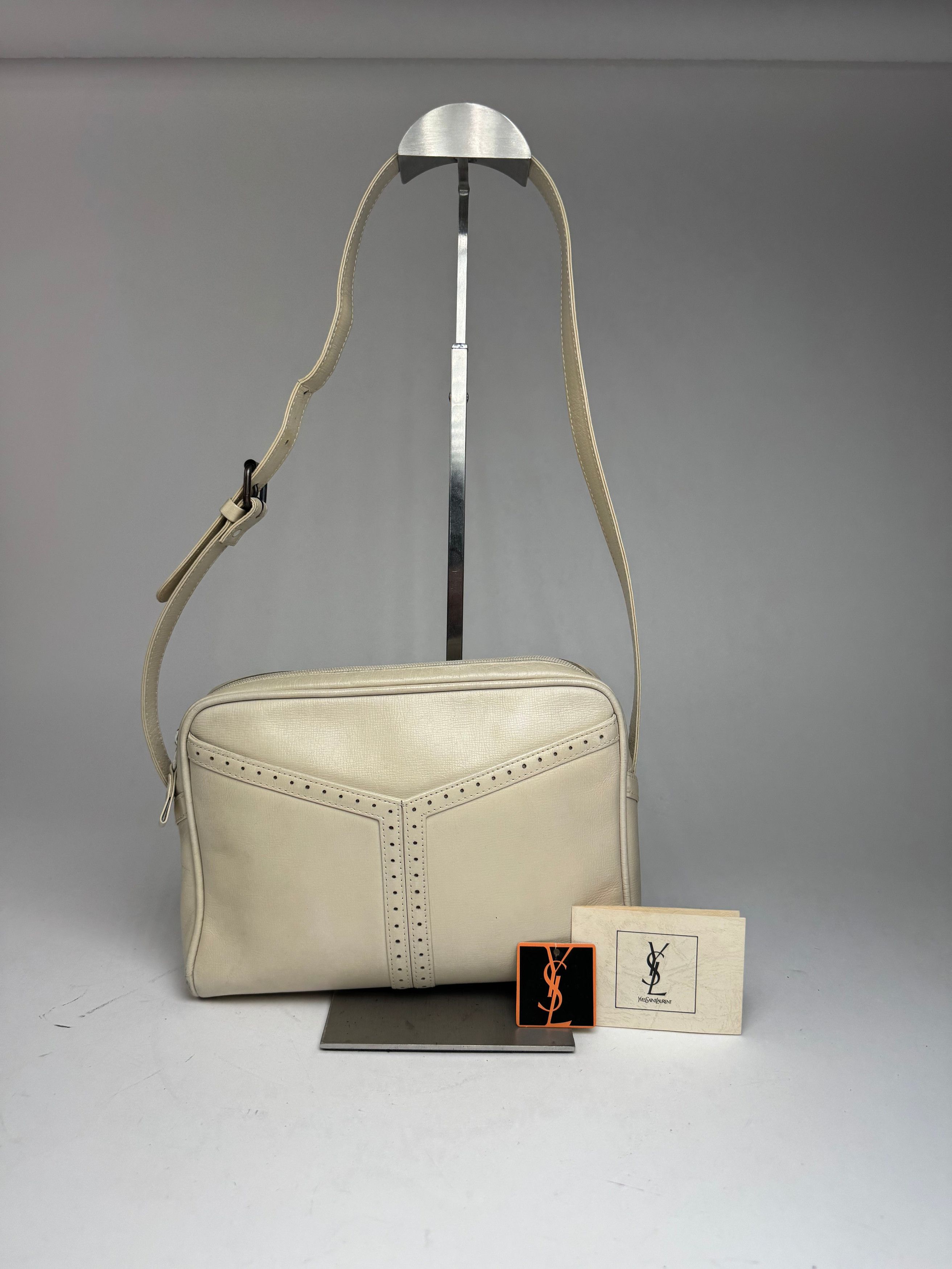 Other Vintage Yves Saint Laurent 2 Way Leather Bag cream Size ONE SIZE - 12 Thumbnail