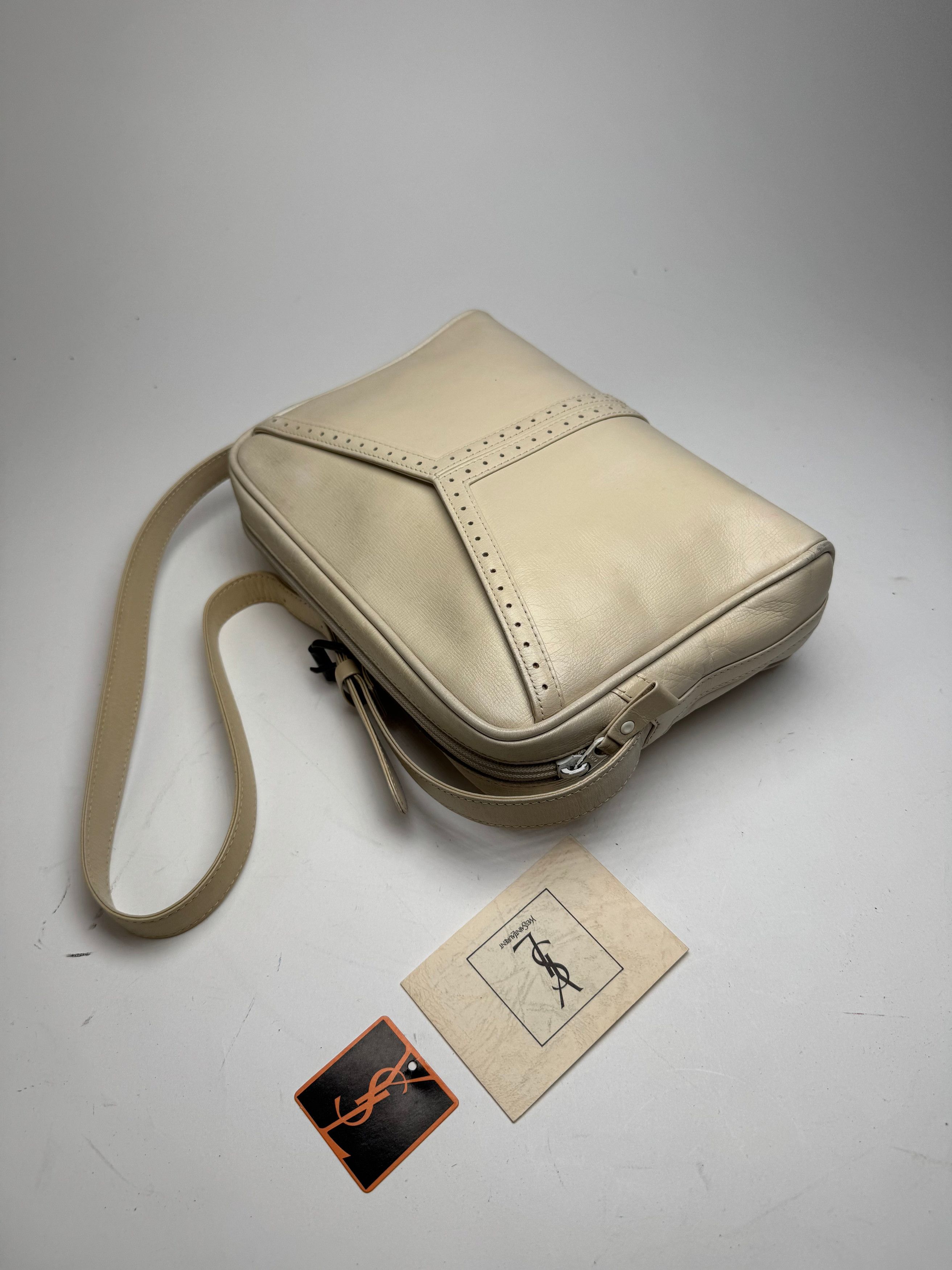 Other Vintage Yves Saint Laurent 2 Way Leather Bag cream Size ONE SIZE - 6 Thumbnail