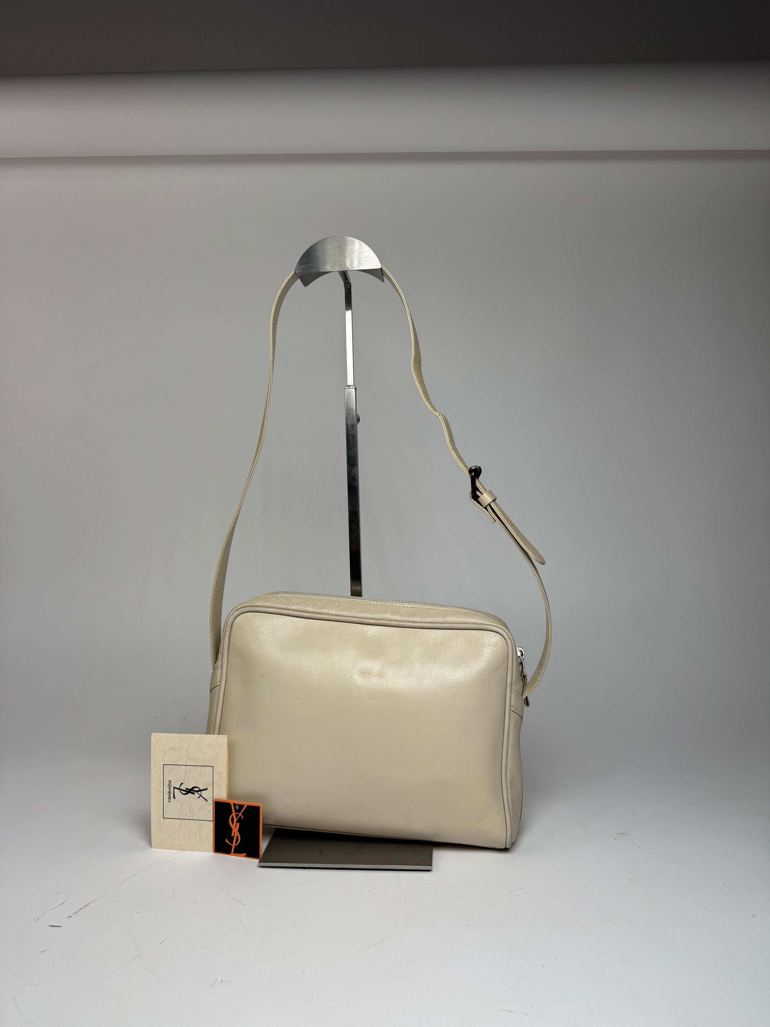 Other Vintage Yves Saint Laurent 2 Way Leather Bag cream Size ONE SIZE - 9 Thumbnail