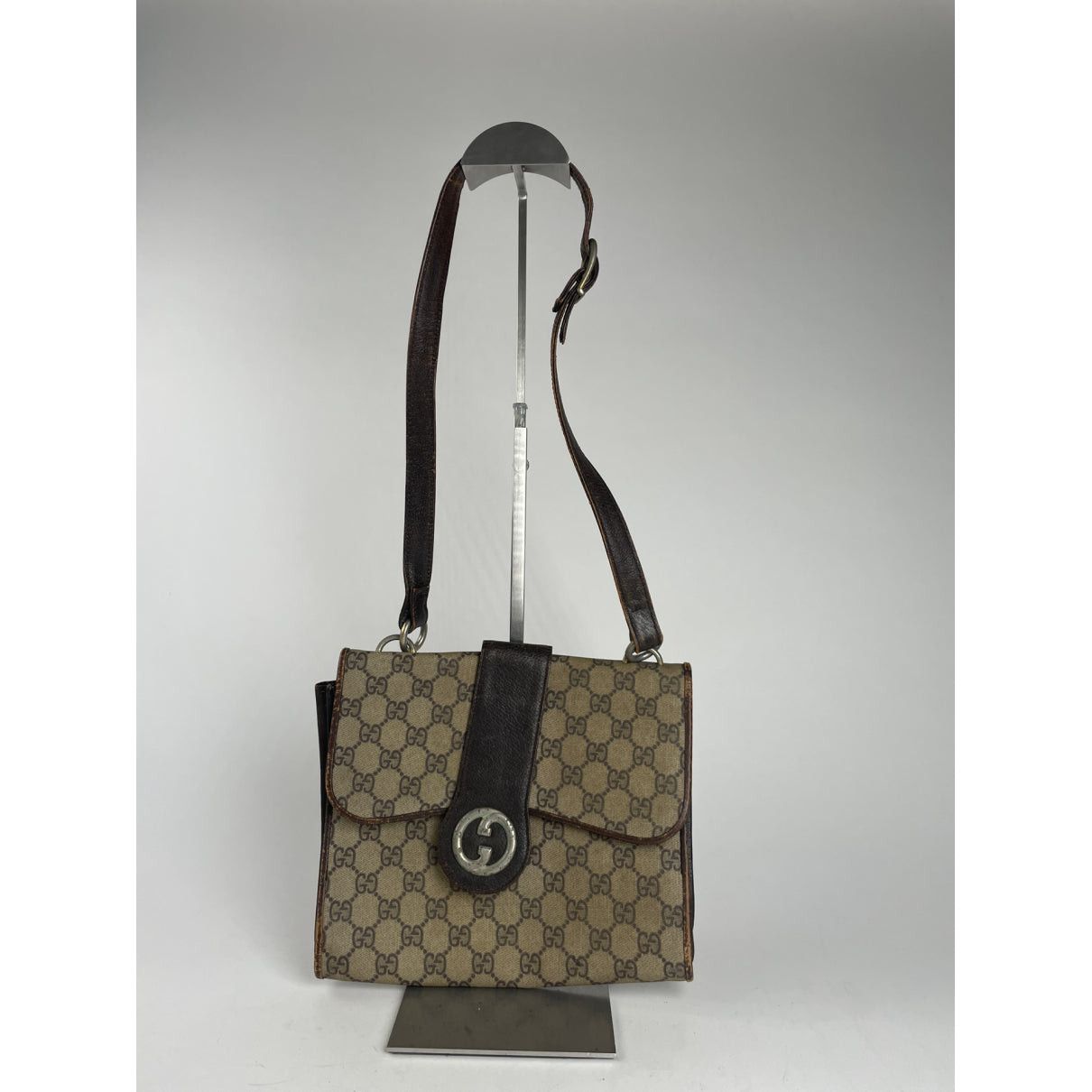 Gucci GG Marmont Animalier Grey Leather Handbag Size ONE SIZE - 4 Thumbnail