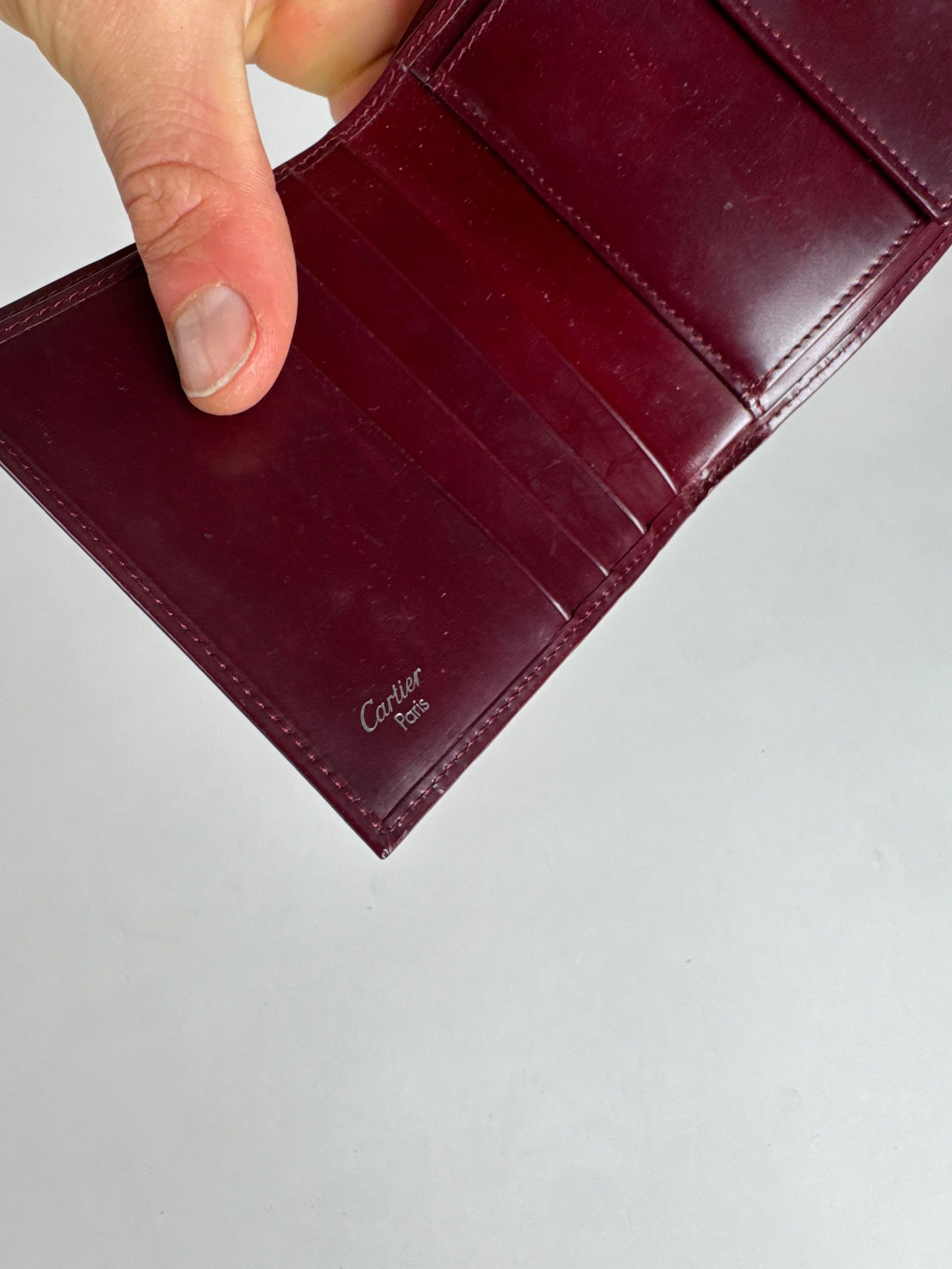 Cartier Vintage Panthere Latent Leather Wallet burgundy Size ONE SIZE - 4 Thumbnail