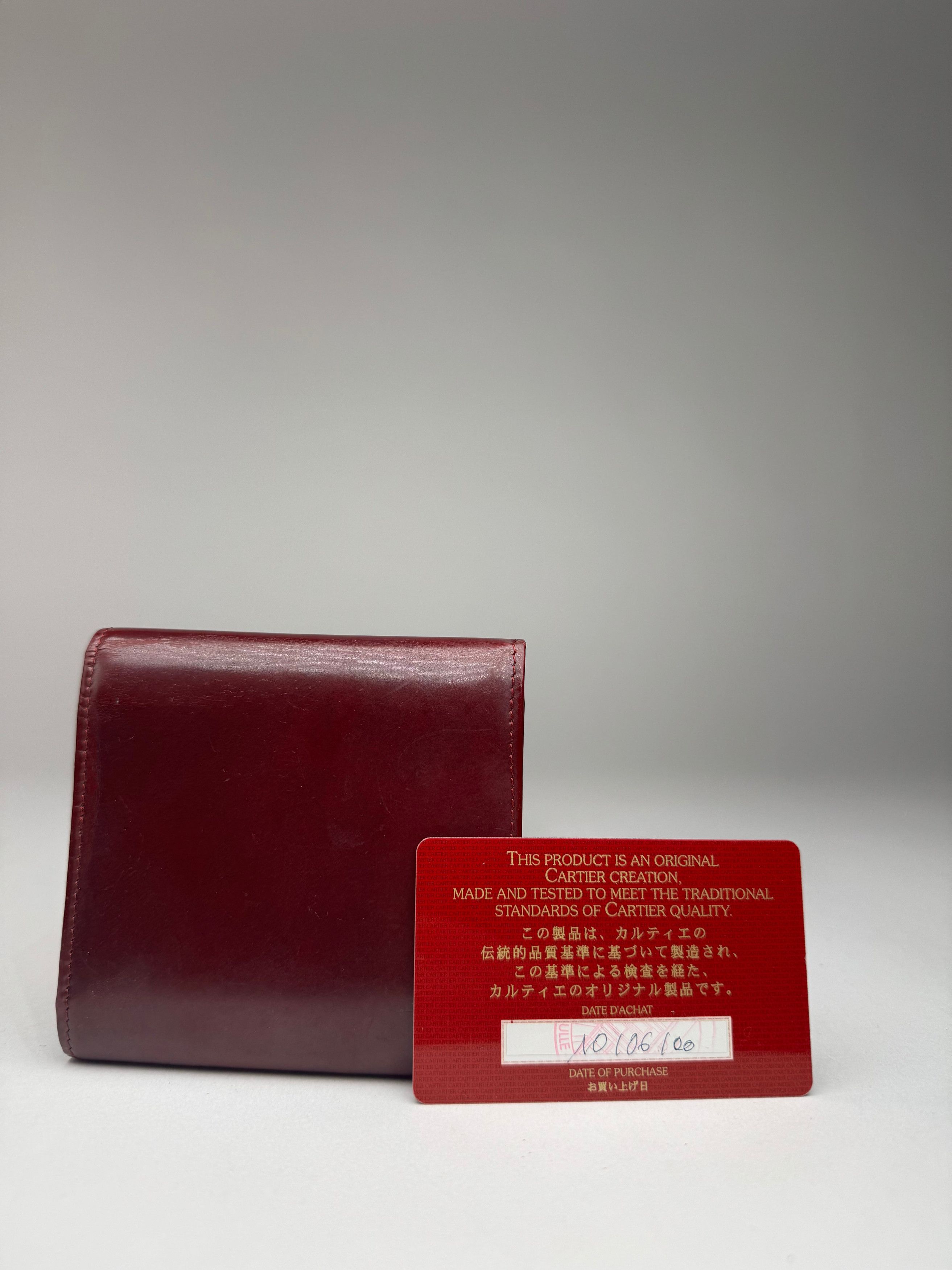 Cartier Vintage Panthere Latent Leather Wallet burgundy Size ONE SIZE - 7 Thumbnail