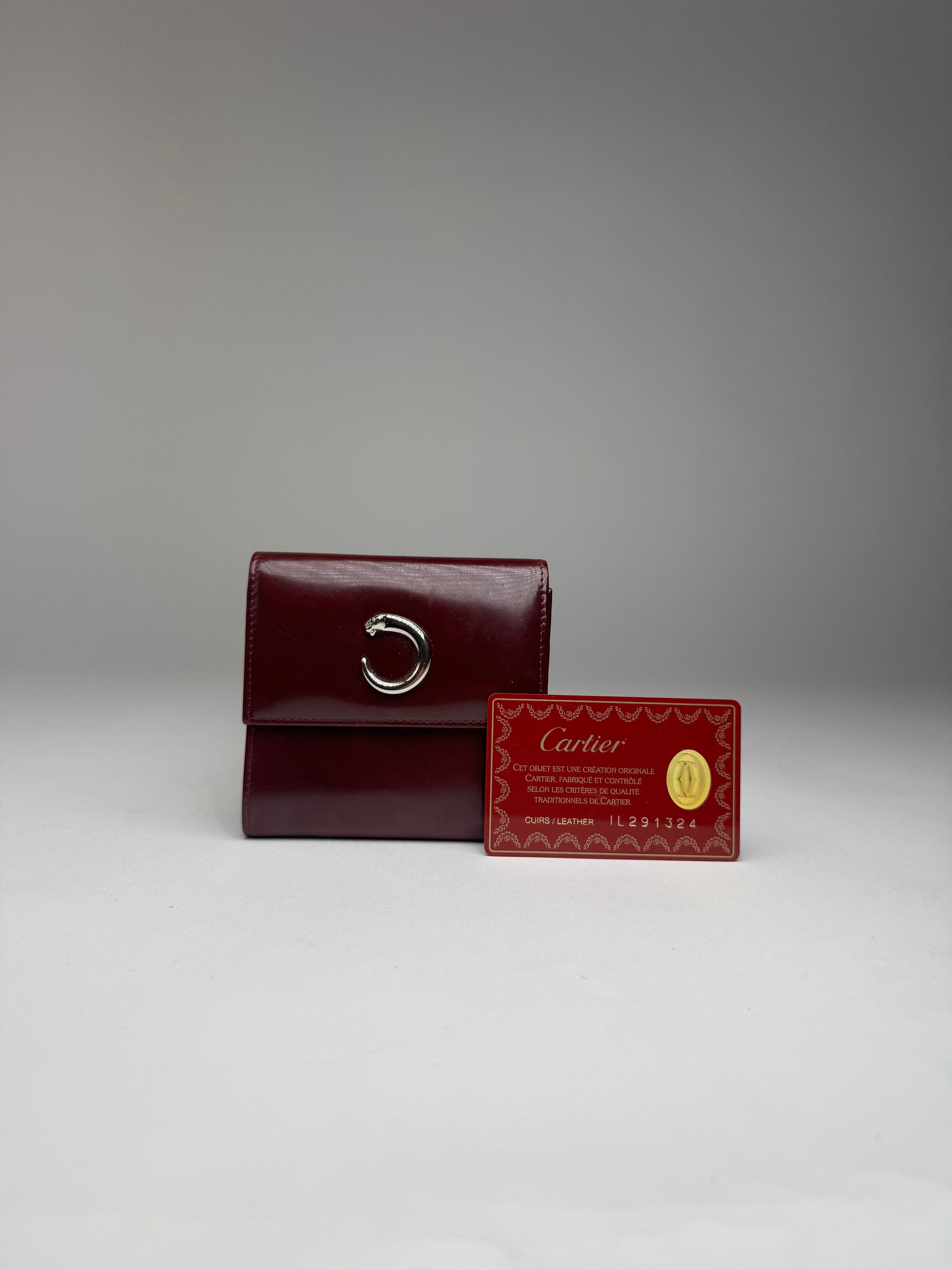 Cartier Vintage Panthere Latent Leather Wallet burgundy Size ONE SIZE - 10 Thumbnail
