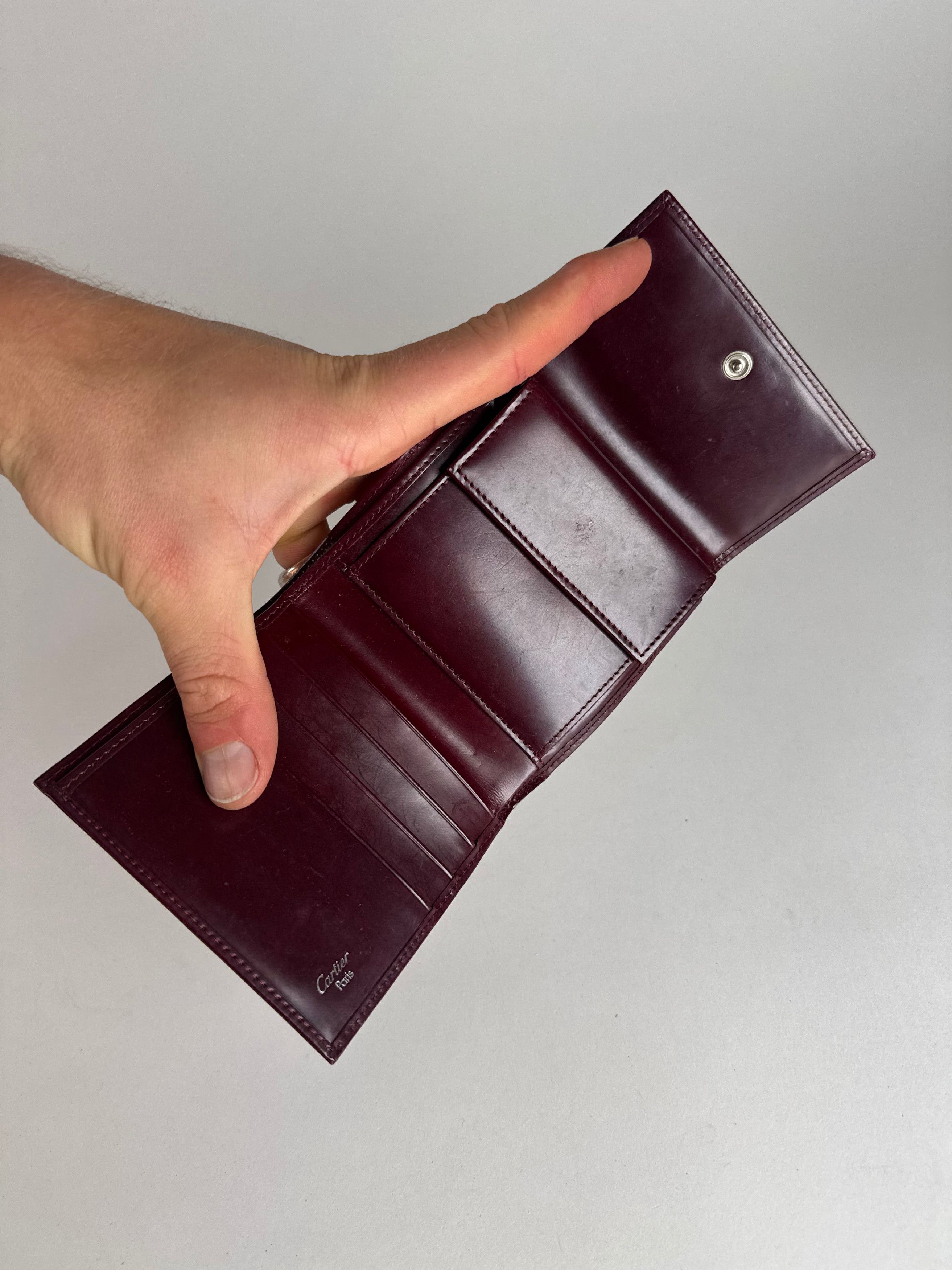 Cartier Vintage Panthere Latent Leather Wallet burgundy Size ONE SIZE - 3 Thumbnail