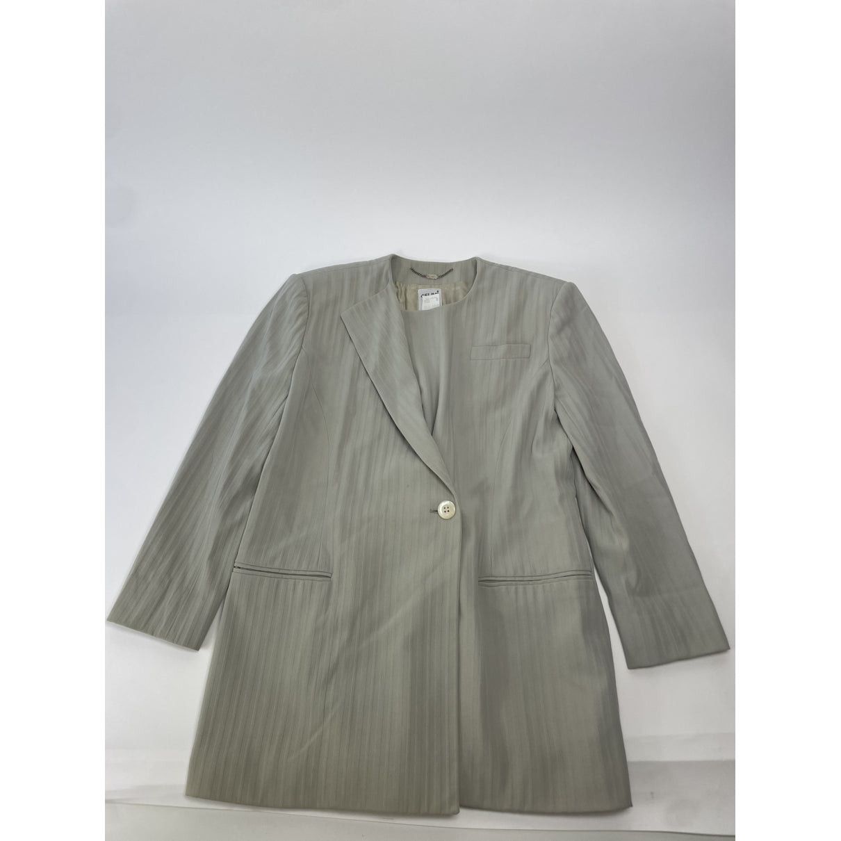 Celine Grey Wool Trench Coat Size L / US 10 / IT 46 - 2 Thumbnail
