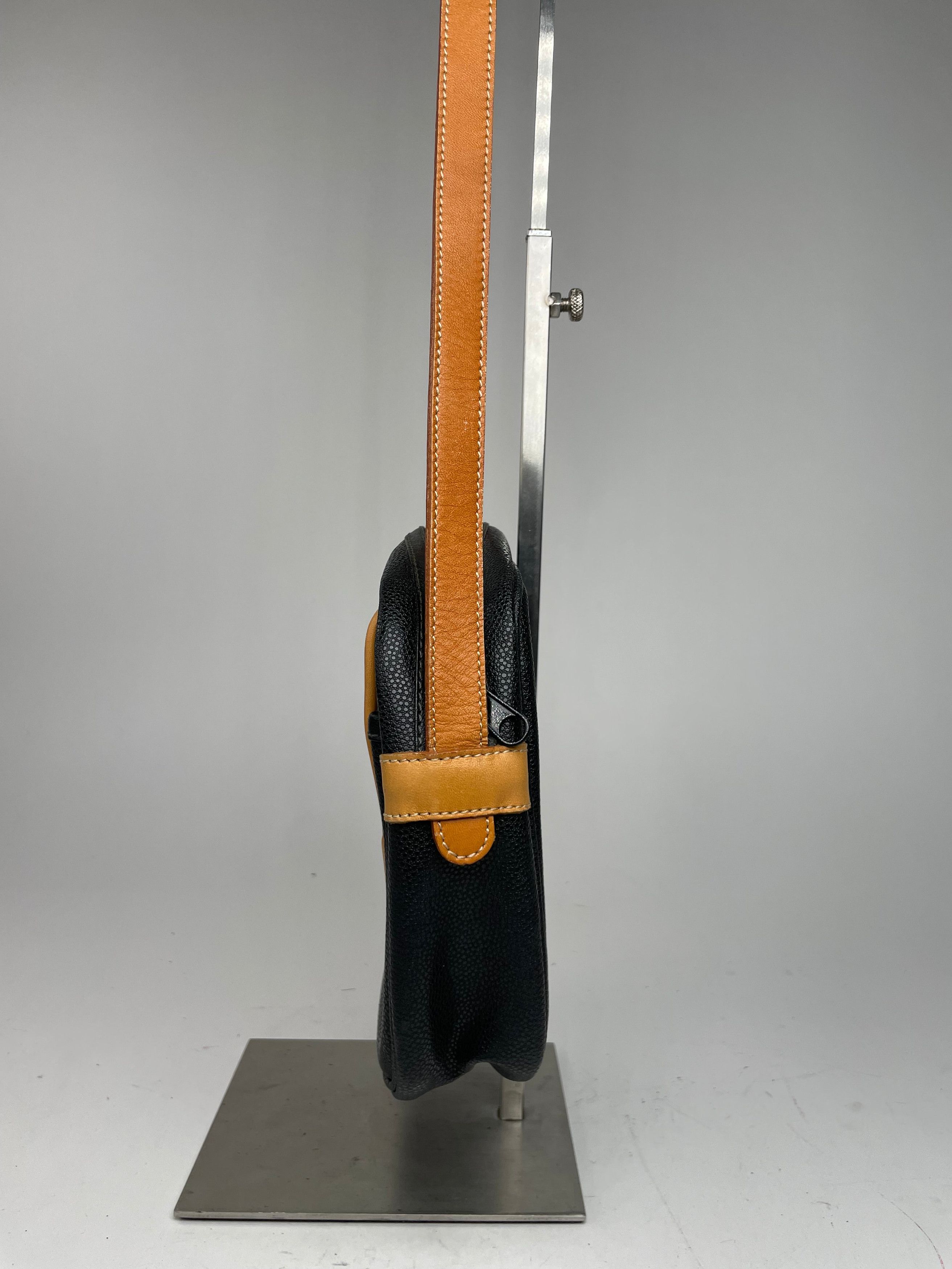 Courreges Vintage Paris Leather Crossbody Bag Black Brown Size ONE SIZE - 6 Thumbnail