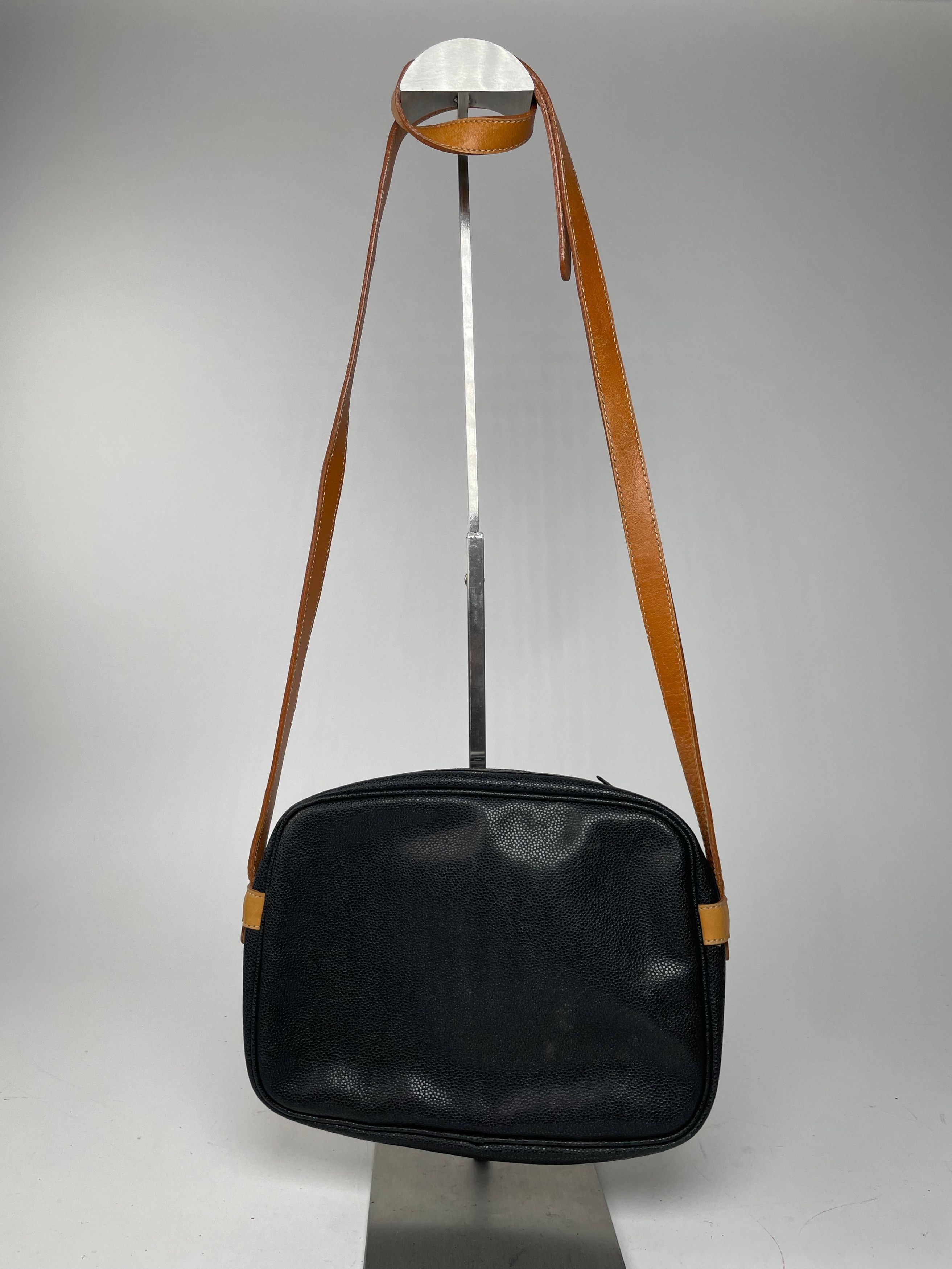 Courreges Vintage Paris Leather Crossbody Bag Black Brown Size ONE SIZE - 2 Thumbnail