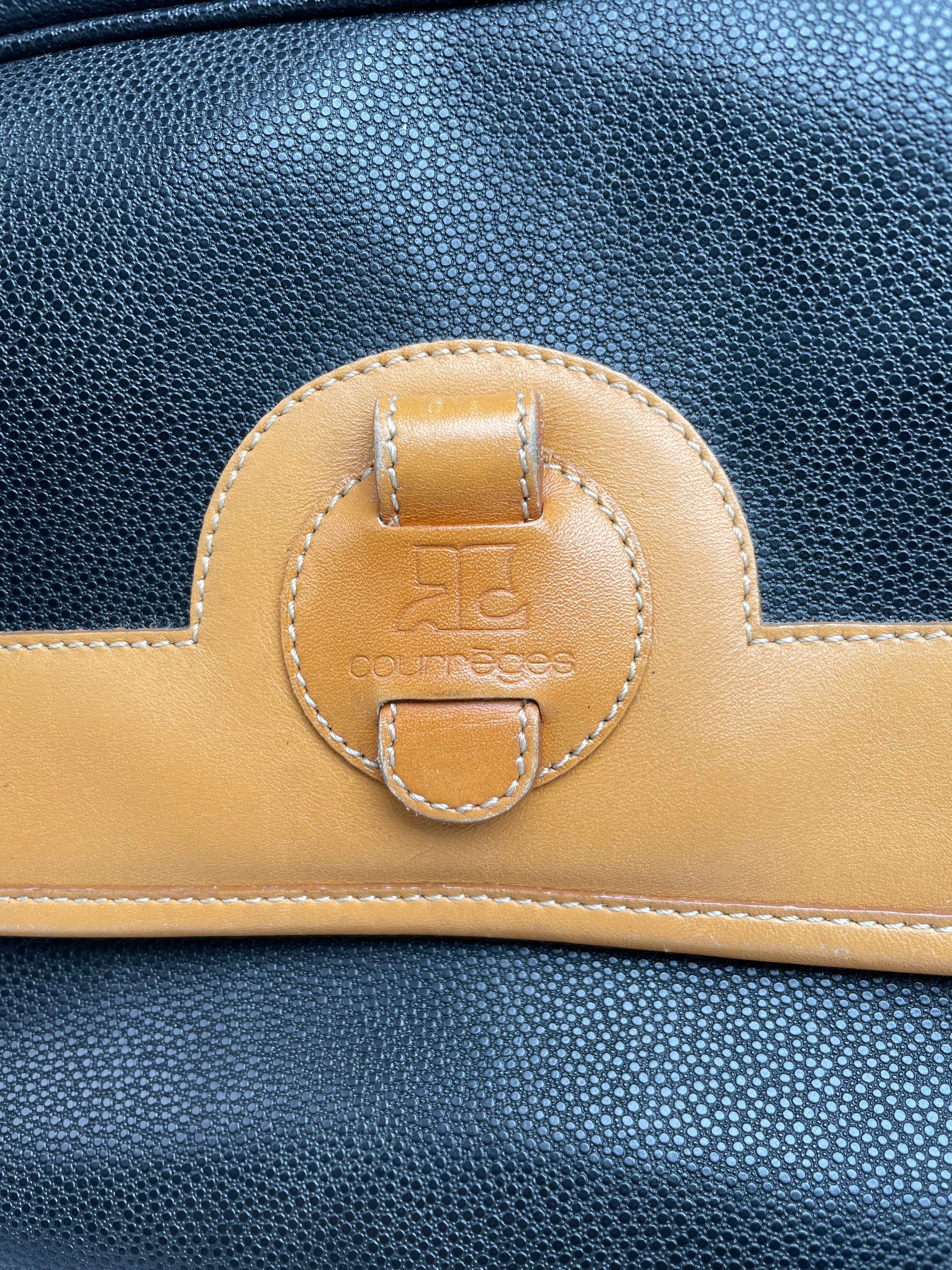 Courreges Vintage Paris Leather Crossbody Bag Black Brown Size ONE SIZE - 8 Thumbnail