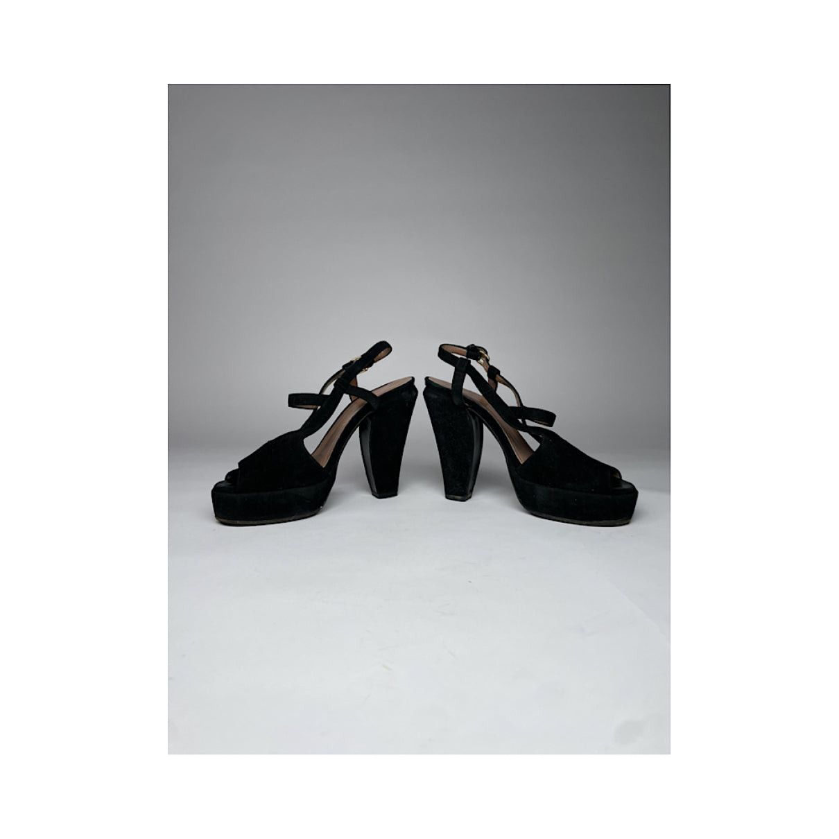 Marni Black Faux Fur Heel Size US 6 / IT 36 - 2 Thumbnail