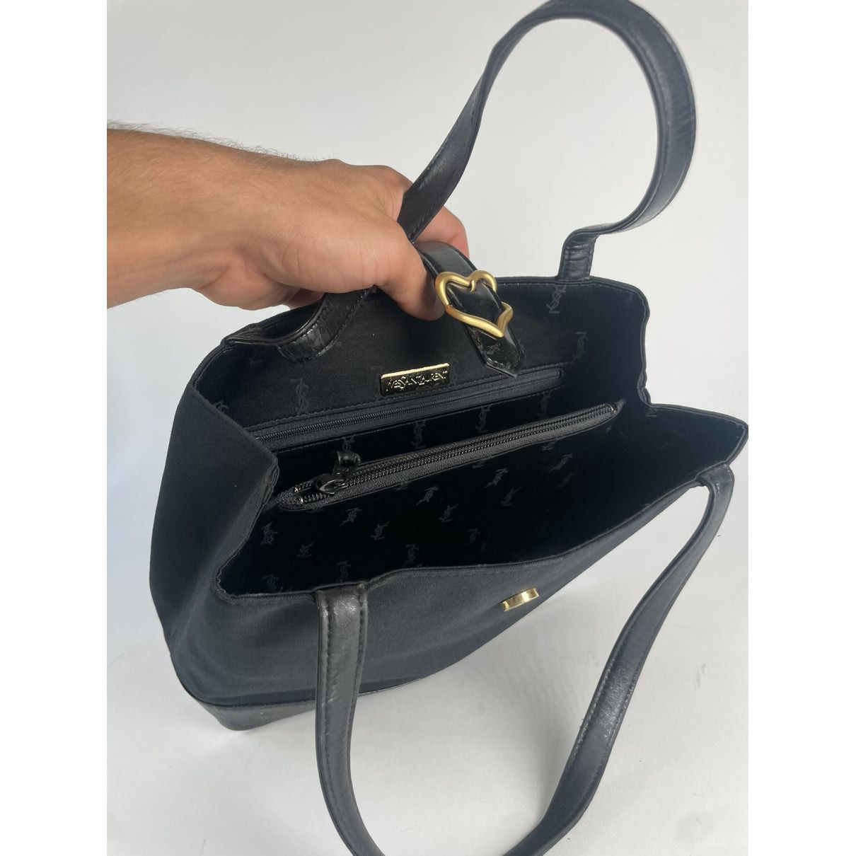 Yves Saint Laurent Black Leather Handbag Size ONE SIZE - 2 Thumbnail
