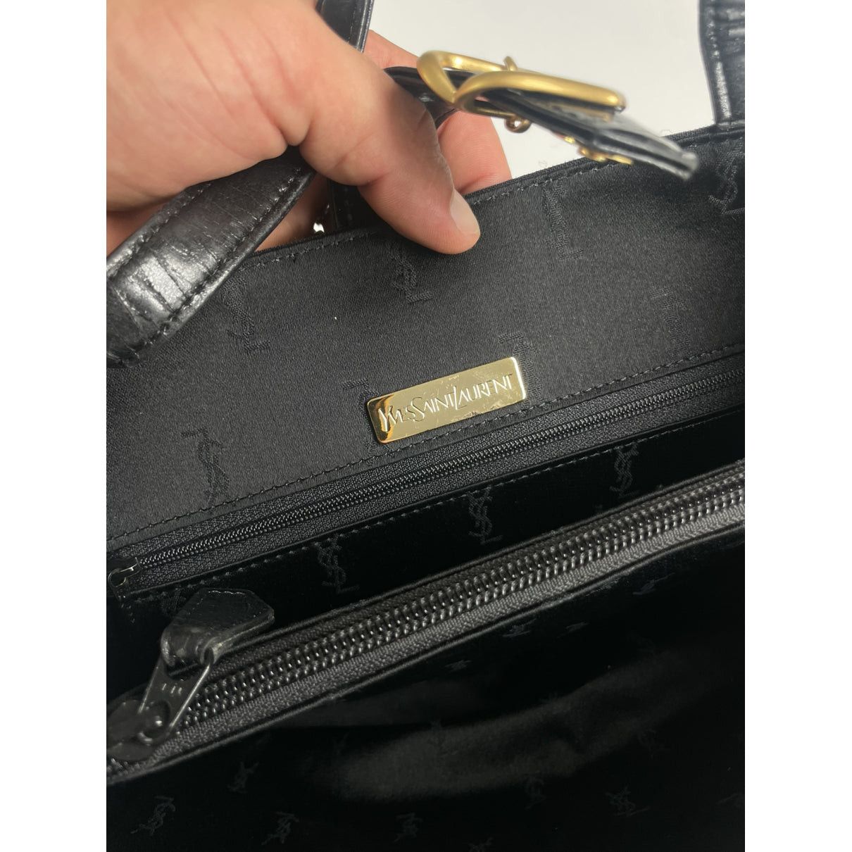 Yves Saint Laurent Black Leather Handbag Size ONE SIZE - 3 Thumbnail