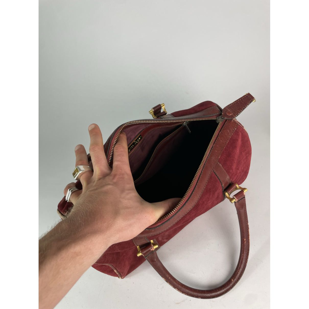 Cartier Burgundy Leather Travel Bag Size ONE SIZE - 5 Thumbnail