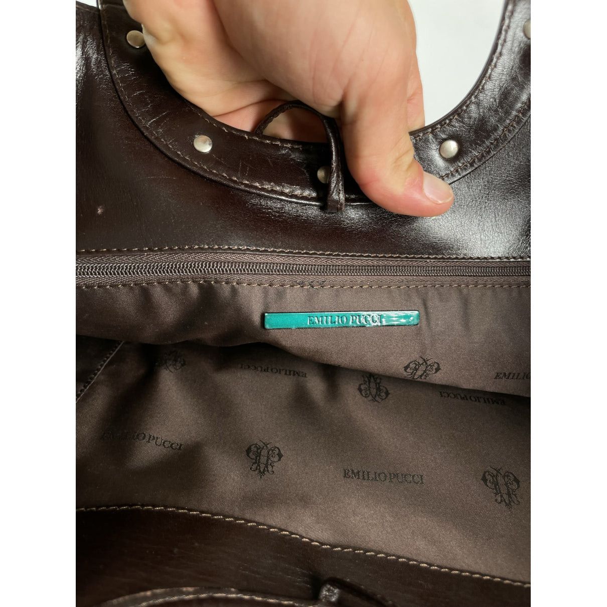 Emilio Pucci Black Leather Handbag Size ONE SIZE - 3 Thumbnail