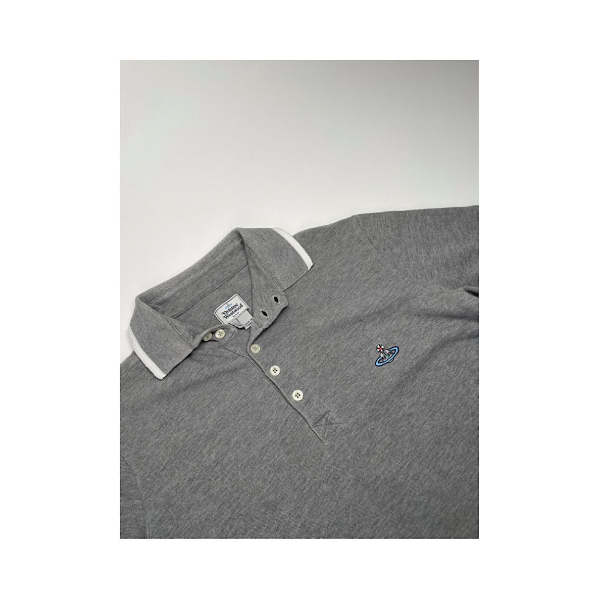 Vivienne Westwood Grey Cotton Polo Shirt Size S / US 4 / IT 40 - 3 Thumbnail