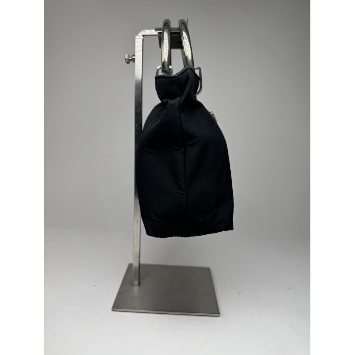 Double Knot Black Cotton Handbag