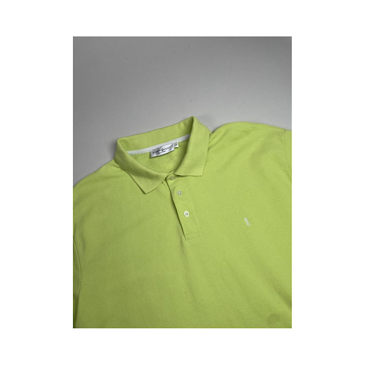 Yves Saint Laurent Green Cotton Polo Shirt Size XXL / US 16-18 / IT 52-54 - 3 Thumbnail