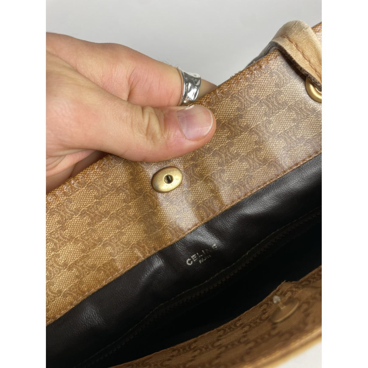 Celine Gold Leather Handbag Size ONE SIZE - 3 Thumbnail