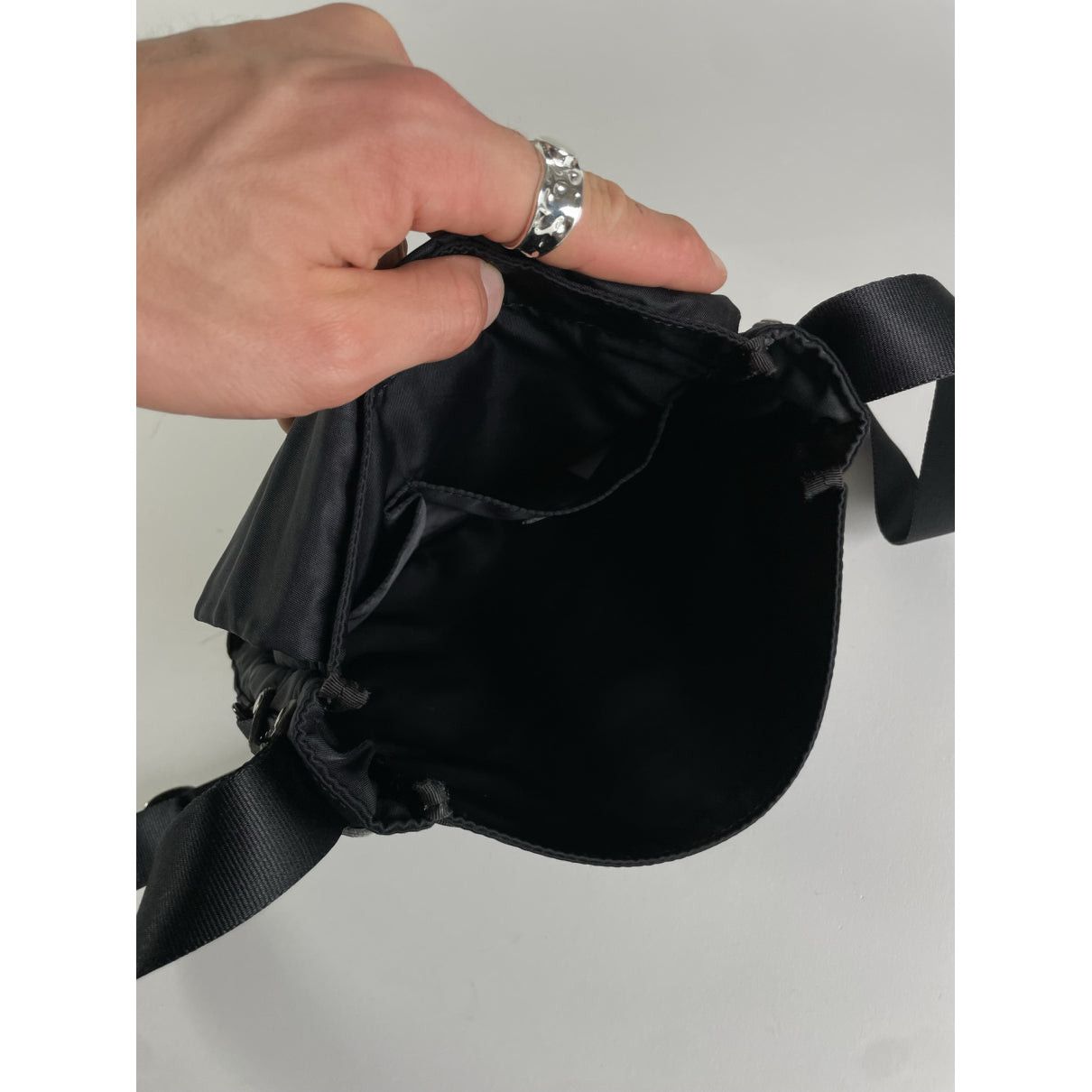 Other Pleats Please Black Vegan Leather Handbag Size ONE SIZE - 4 Thumbnail