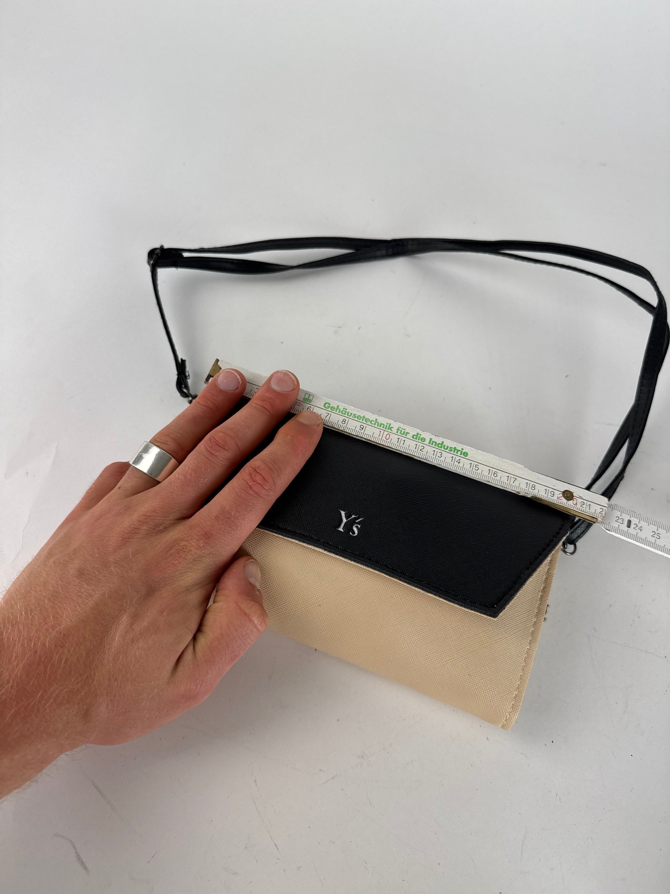 Yohji Yamamoto Vintage 2 Way leather bag black/beige Size ONE SIZE - 4 Thumbnail