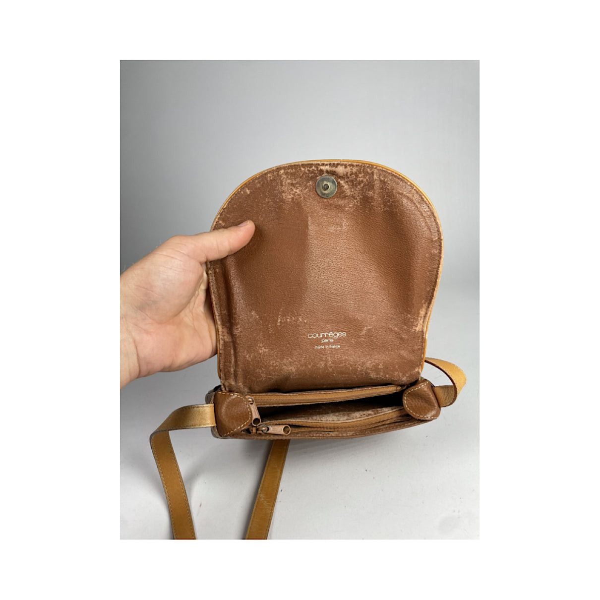 Courreges Courrèges Brown Leather Handbag Size ONE SIZE - 3 Thumbnail