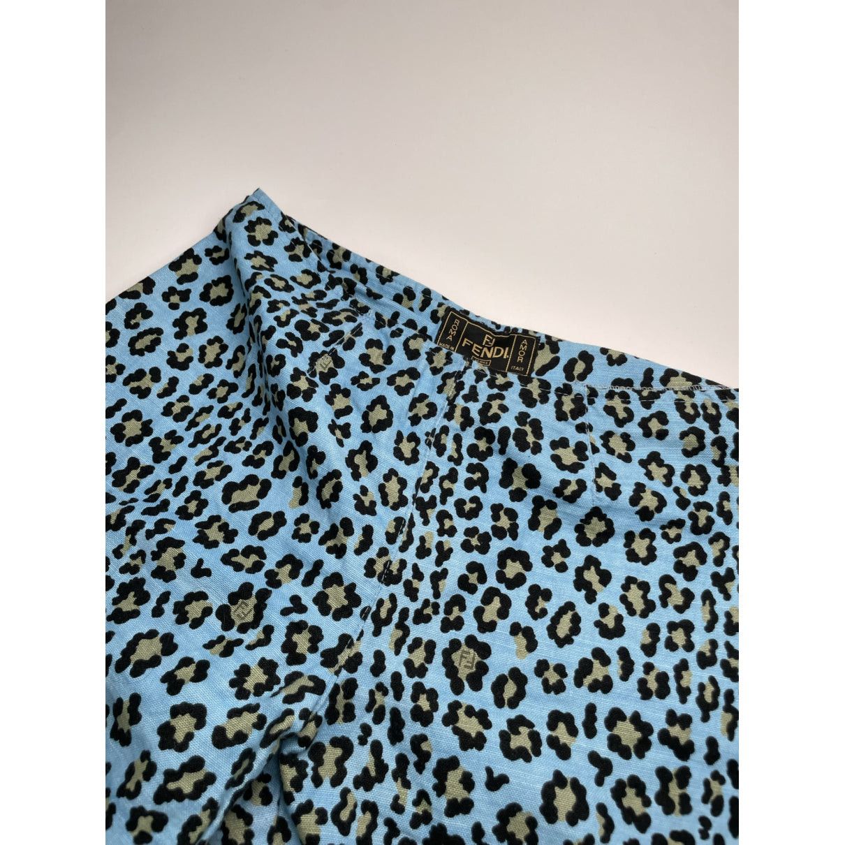 Fendi Blue Cotton Short Size 34" / US 12 / IT 48 - 2 Thumbnail