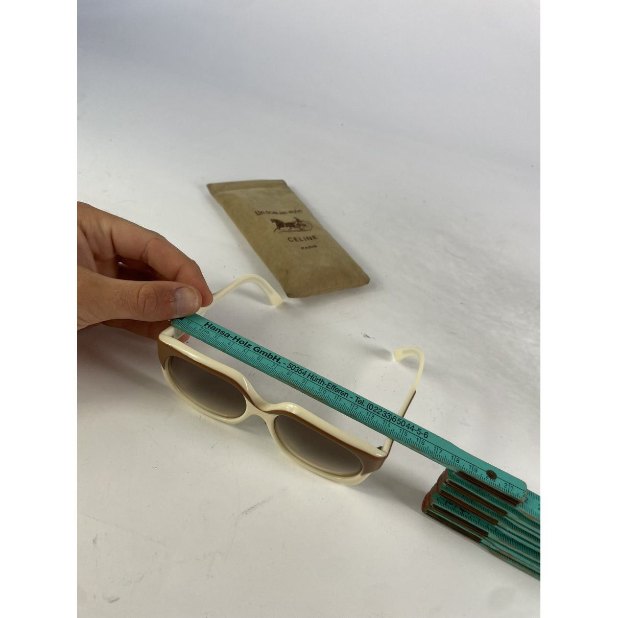 Celine White Plastic Sunglasses Size ONE SIZE - 5 Thumbnail