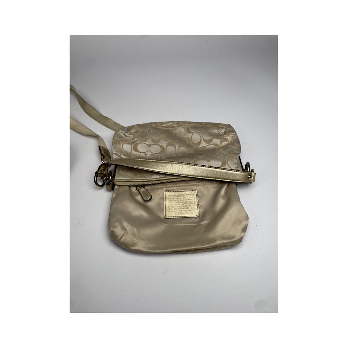 Coach Signature Sufflette Gold Leather Handbag Size ONE SIZE - 3 Thumbnail