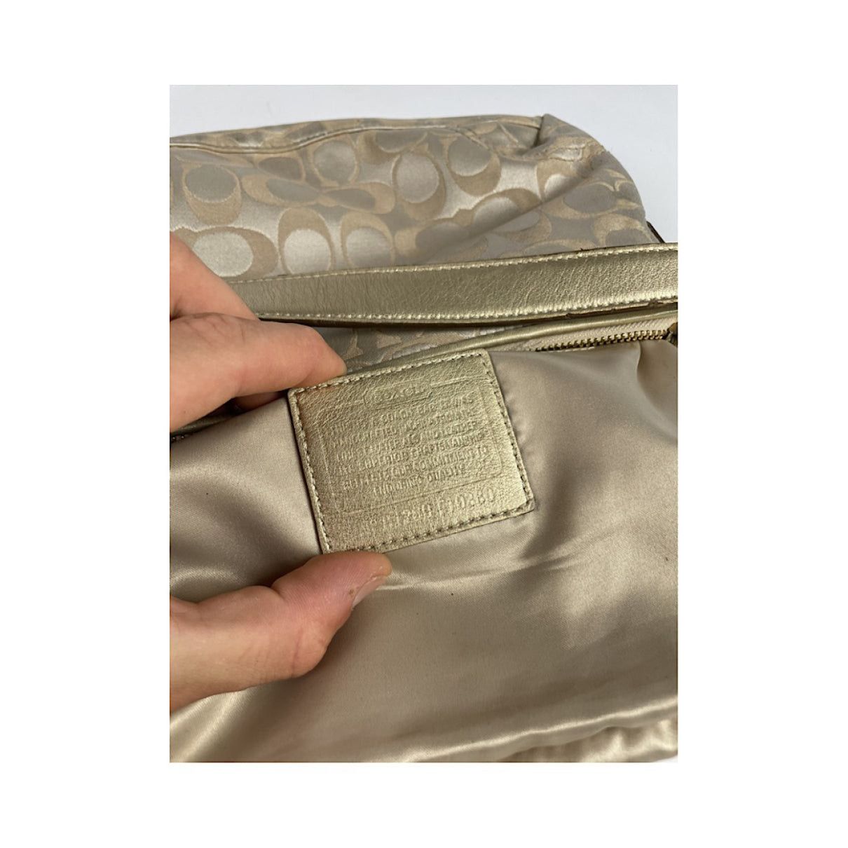 Coach Signature Sufflette Gold Leather Handbag Size ONE SIZE - 4 Thumbnail