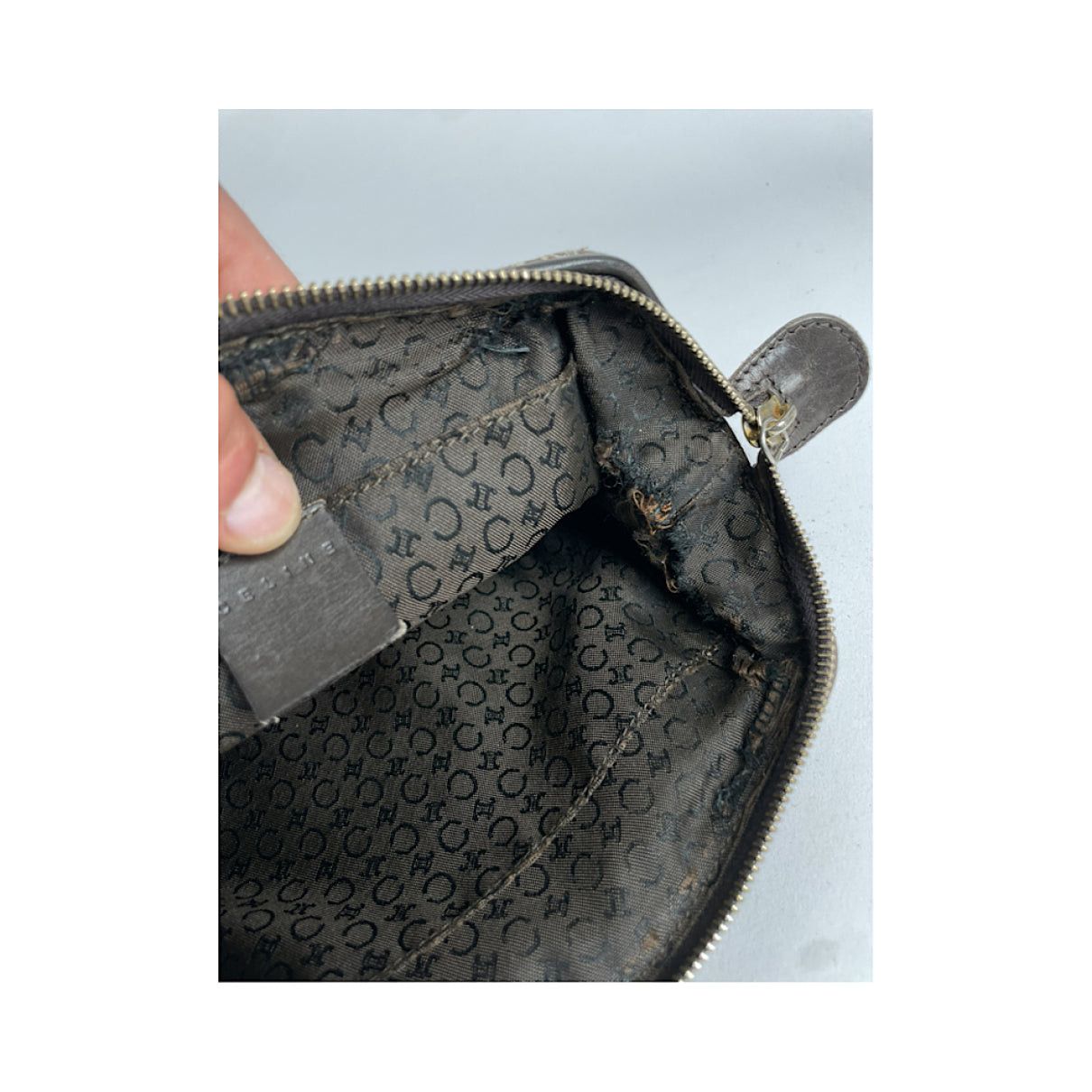 Celine Trotteur Brown Cotton Clutch Bag Size ONE SIZE - 4 Thumbnail