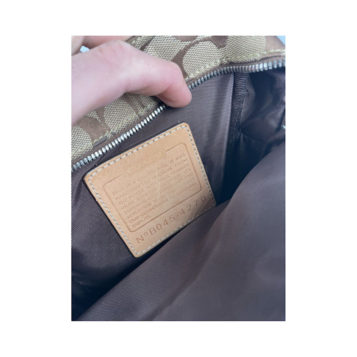 Coach Signature Sufflette Beige Cotton Handbag Size ONE SIZE - 4 Thumbnail