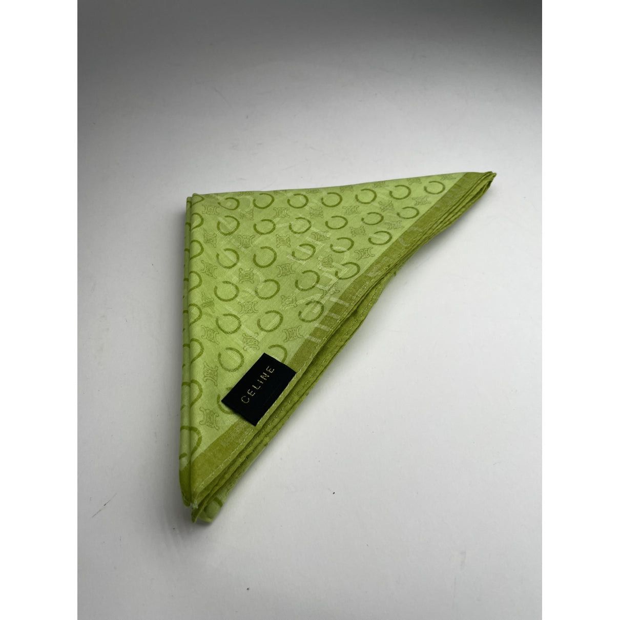 Celine Green Silk Scarf Size ONE SIZE - 4 Thumbnail