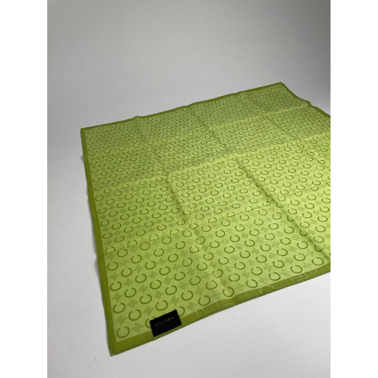 Celine Green Silk Scarf Size ONE SIZE - 2 Thumbnail