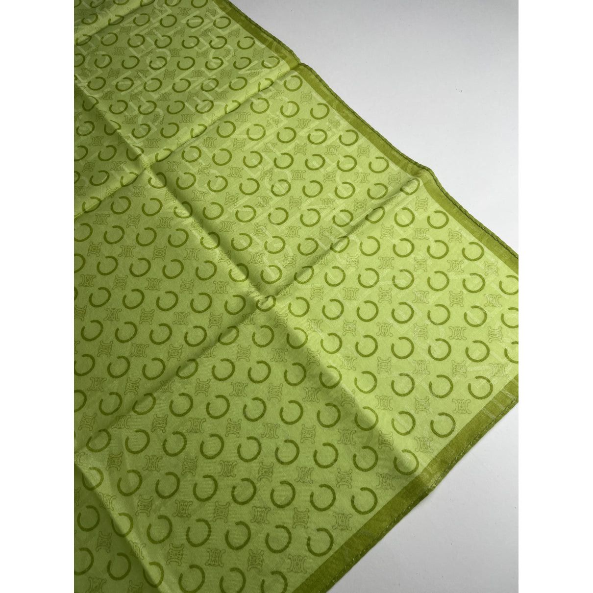 Celine Green Silk Scarf Size ONE SIZE - 3 Thumbnail