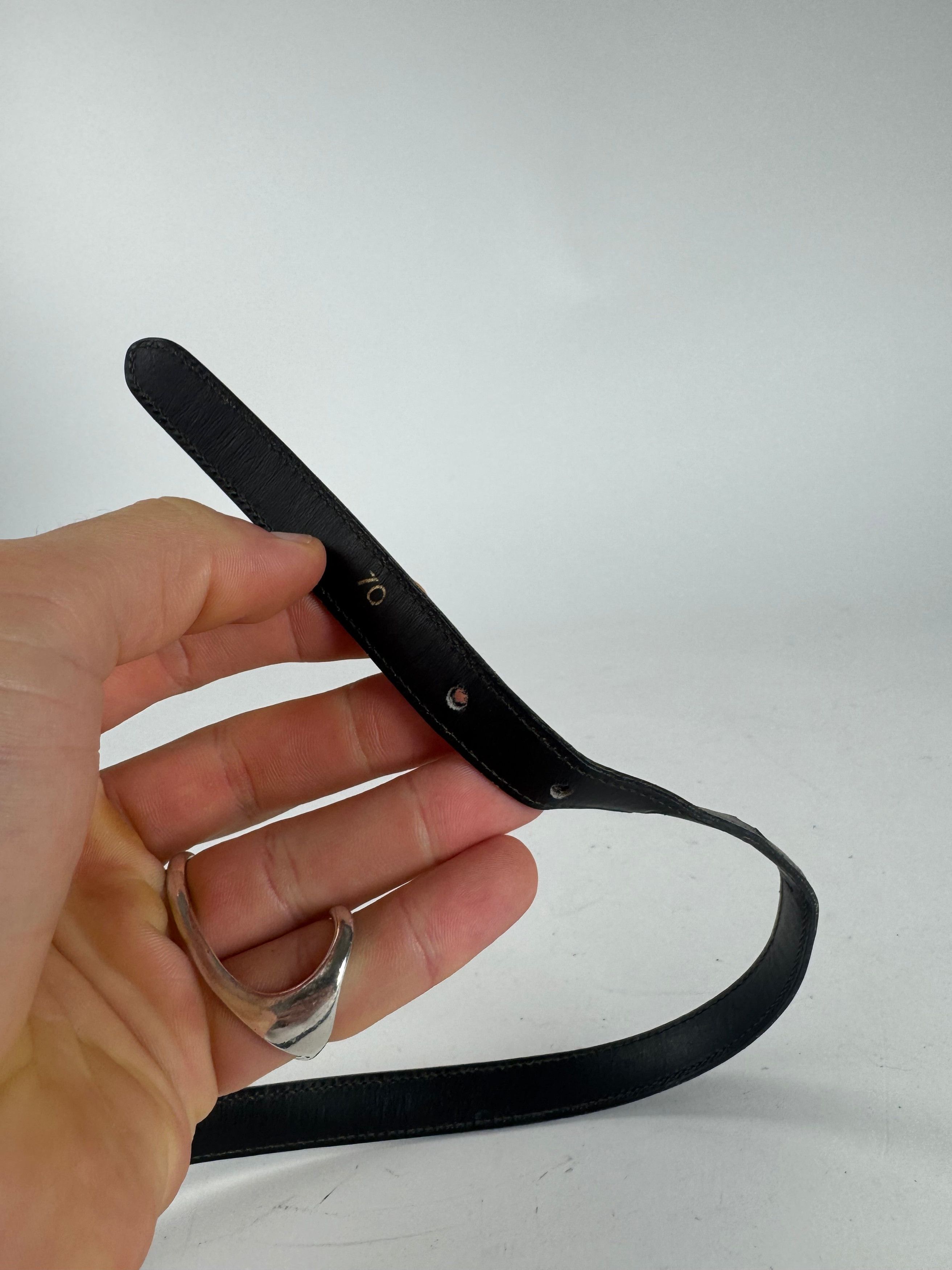 Celine Vintage Paris Leather Belt Black Size ONE SIZE - 7 Thumbnail