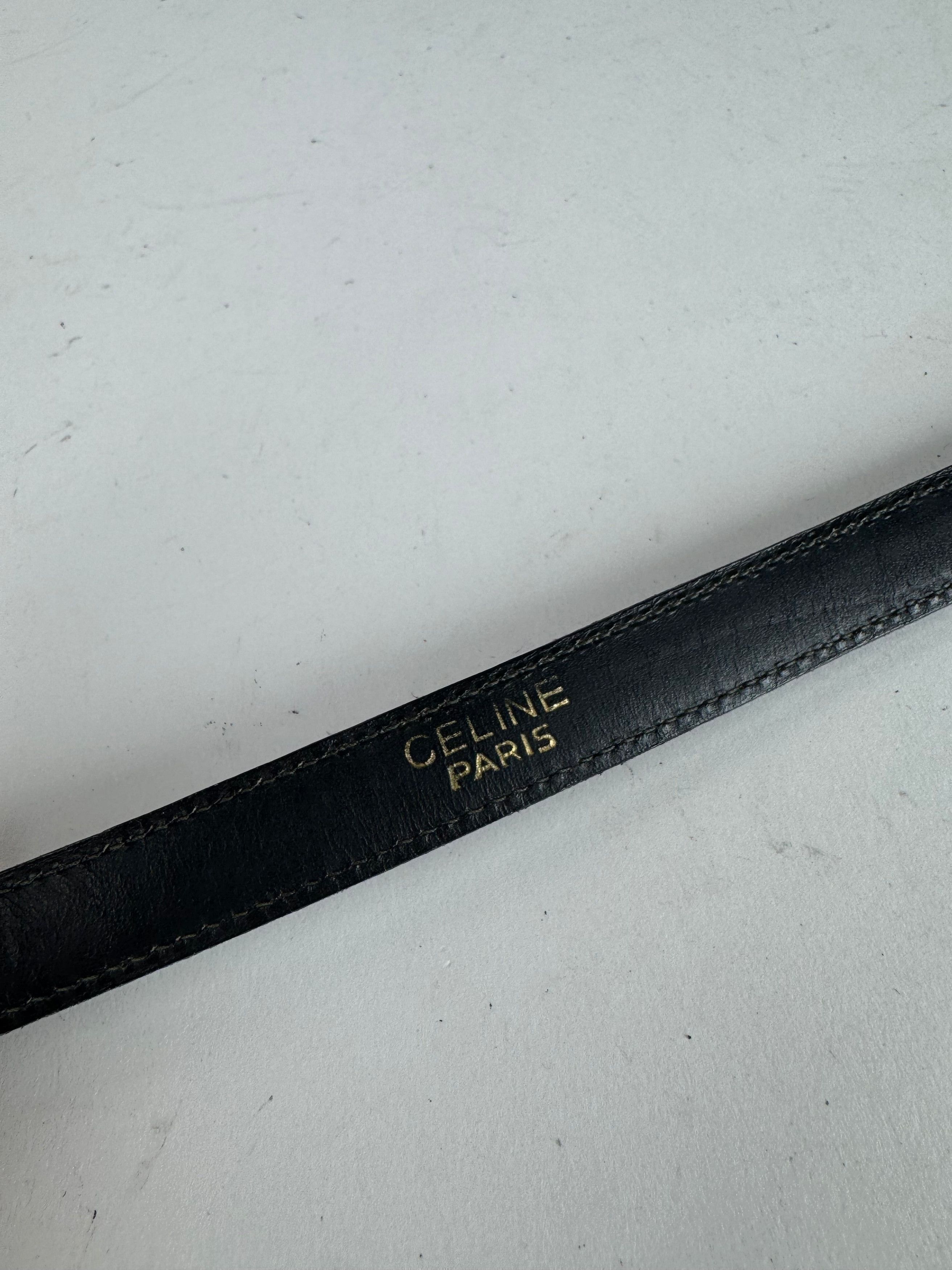 Celine Vintage Paris Leather Belt Black Size ONE SIZE - 3 Thumbnail