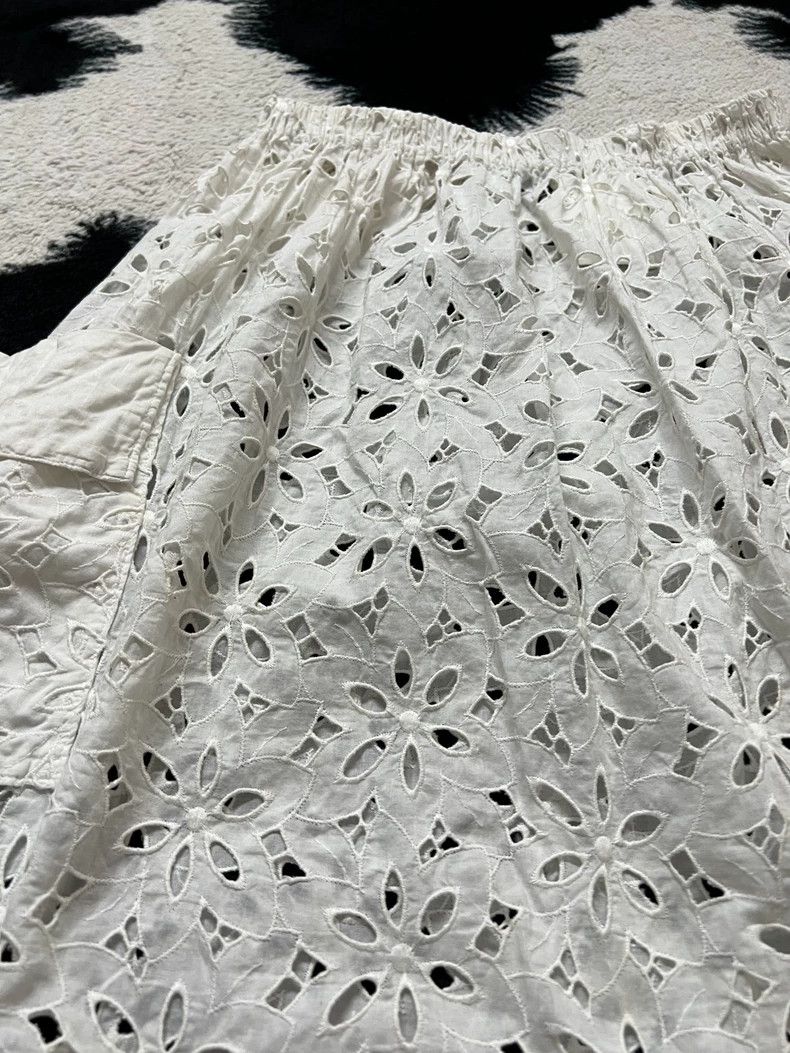 Comme des Garcons White Hollow-out Skirt - dmc