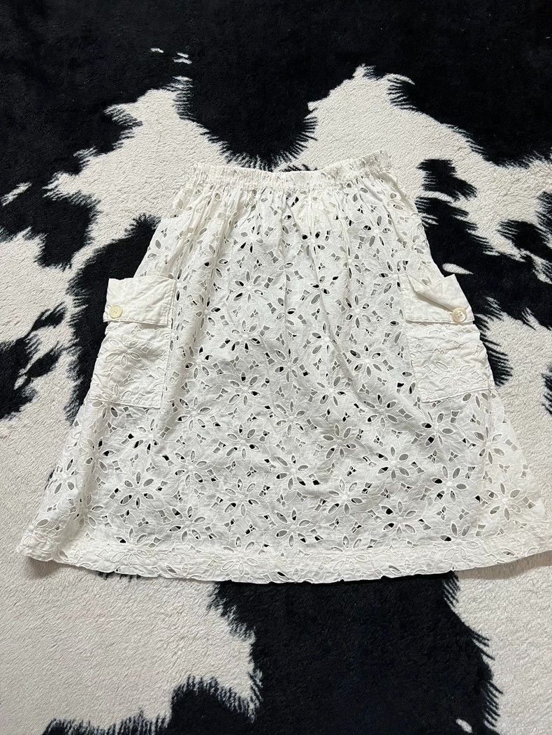 Comme des Garcons White Hollow-out Skirt - dmc