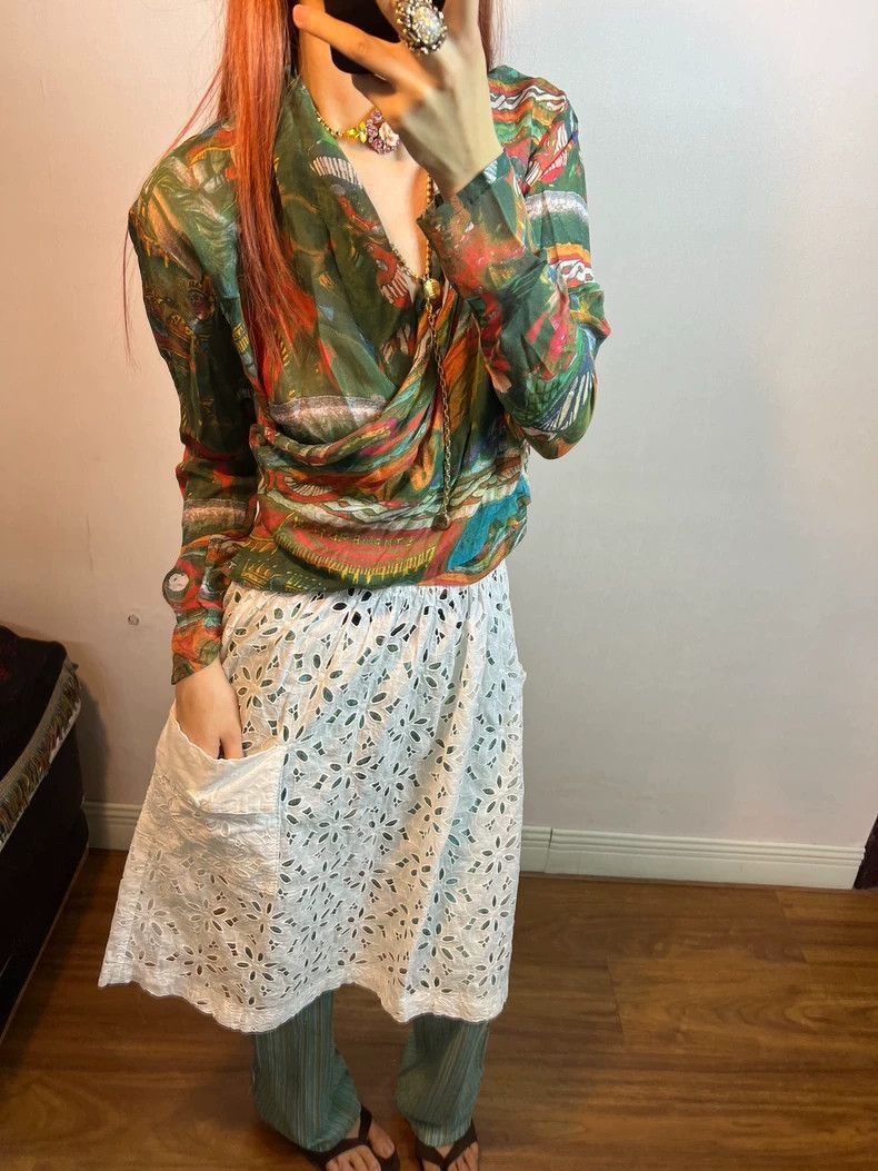 Comme des Garcons White Hollow-out Skirt - dmc